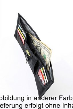 NITRO Geldbörse Geldbeutel Stoffbörse mit Klarsichtfach Buskartenfach Fotofach Klettve