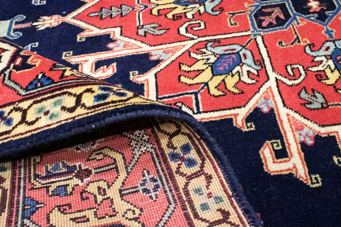Wollteppich »Ardebil Teppich handgeknüpft dunkelblau«, morgenland, rechteckig, Höhe 9 mm, handgeknüpft-kaufen