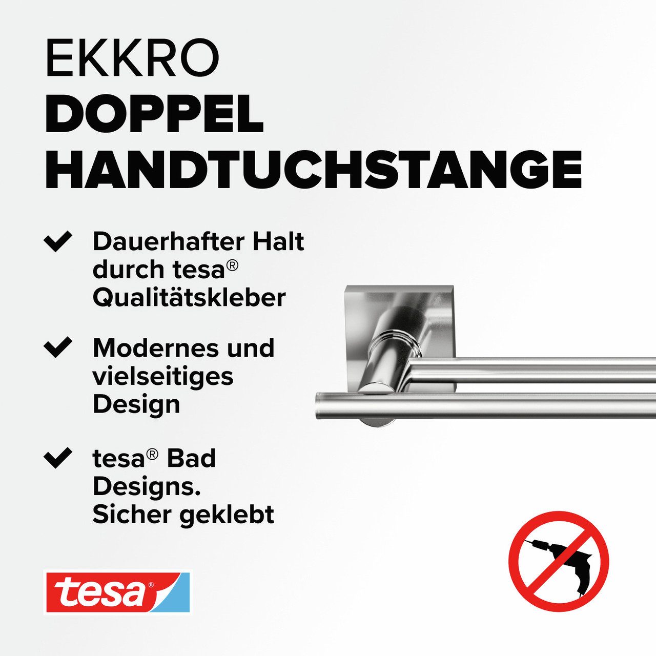 tesa Handtuchhalter 1 x EKKRO Handtuchstange günstig online kaufen