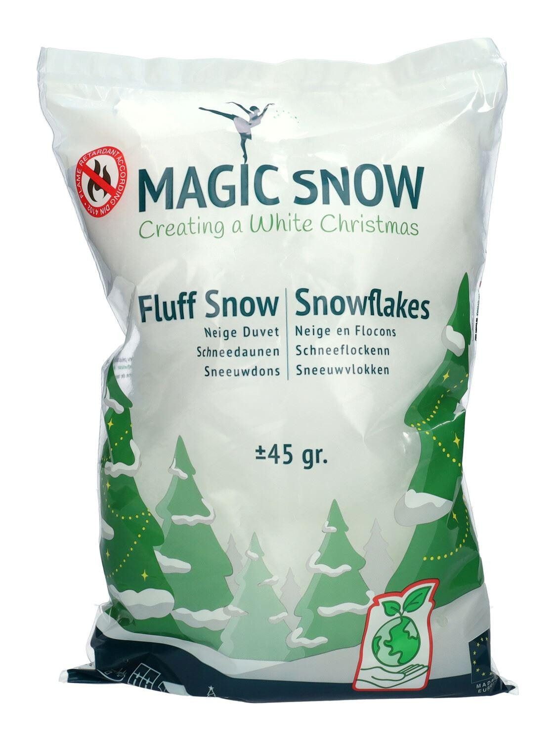 Oasis Streudeko Dekoschnee fluffig Bio SNOLAN, Weihnachten, schwerbrennbar, 45gr, weiß