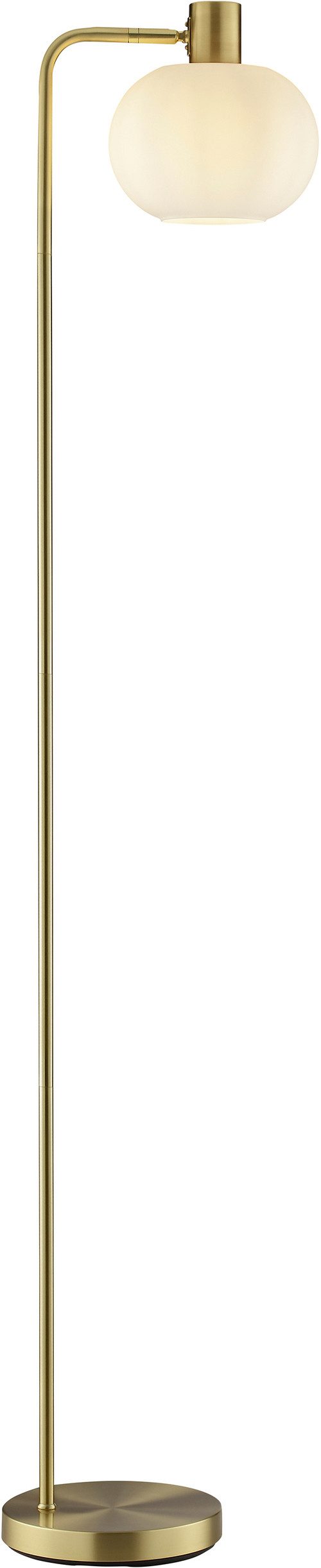 Brilliant Stehlampe Fanny, ohne Leuchtmittel, 160 x 23 x 32 cm, Glasschirm, 1x E27 Fassung, weiß, messingfarben