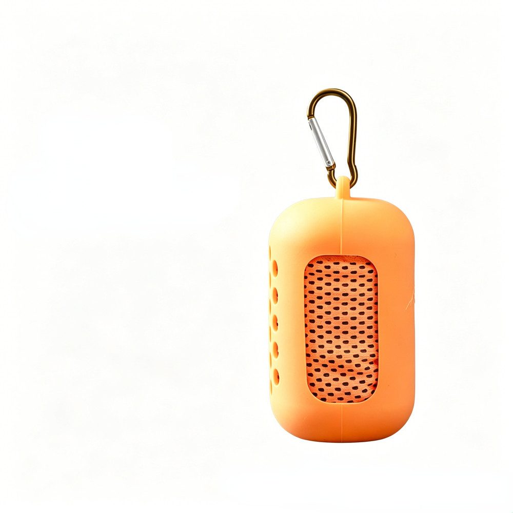 Blusmart Sporthandtuch Leichtes, schnelltrocknendes Kühlhandtuch, (mit Silikonhülle und Karabinerhaken, 1-St), Mikrofaser Handtuch, Für Sport, Wandern, Strand und Outdoor
