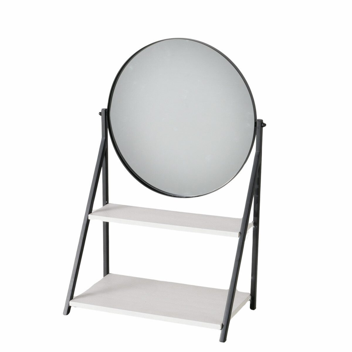 BOLTZE GRUPPE GmbH Standspiegel Stehender Spiegel mit Ablage ACAPULCO, rund, H. 50,5 cm