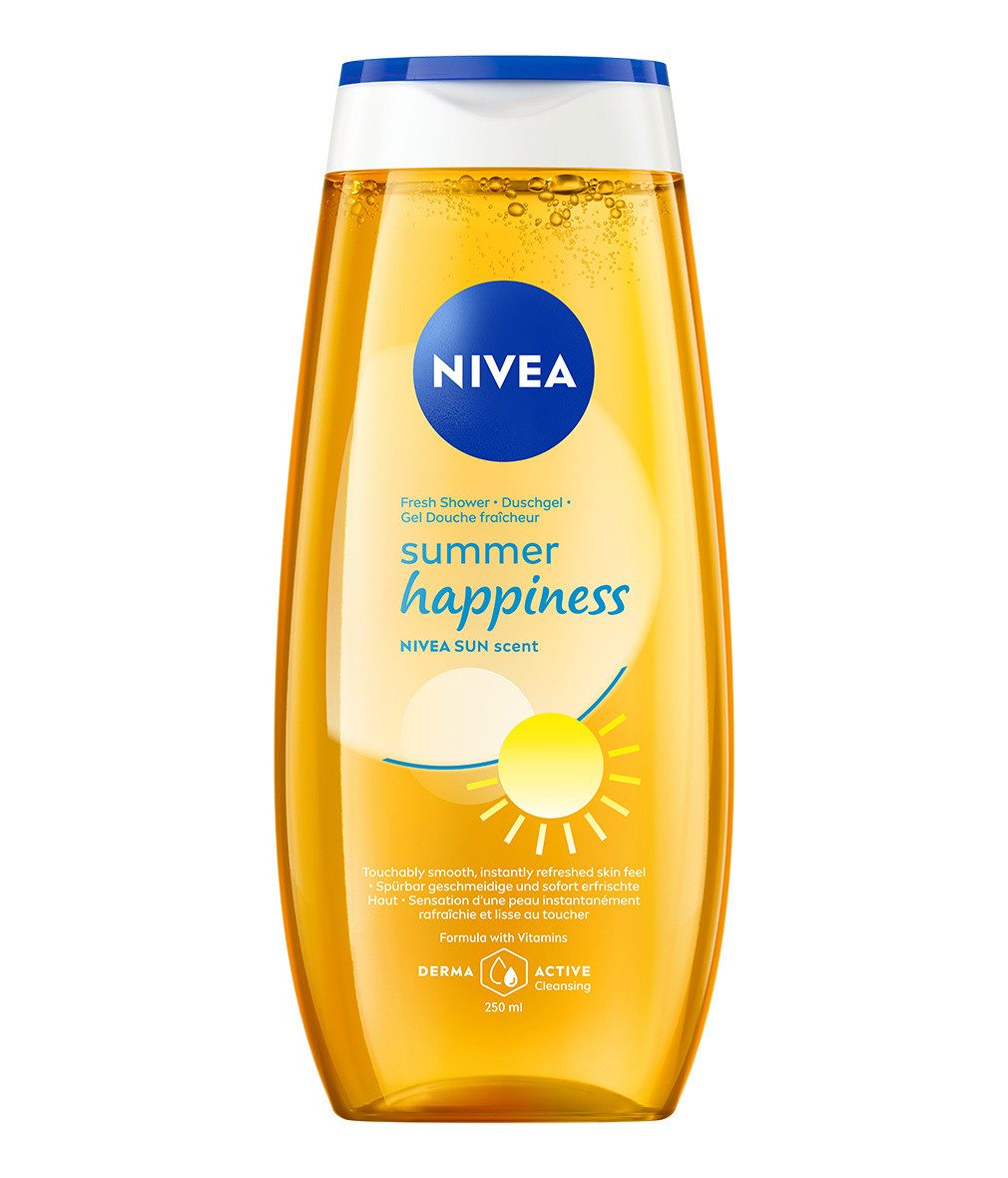 Nivea Duschgel Summer Happiness Duschgel 6 x 250 ml + Vitamin C, E und NIVEA Sun-Duft, 6-tlg., mit Vitamin C, E und NIVEA Sun-Duft