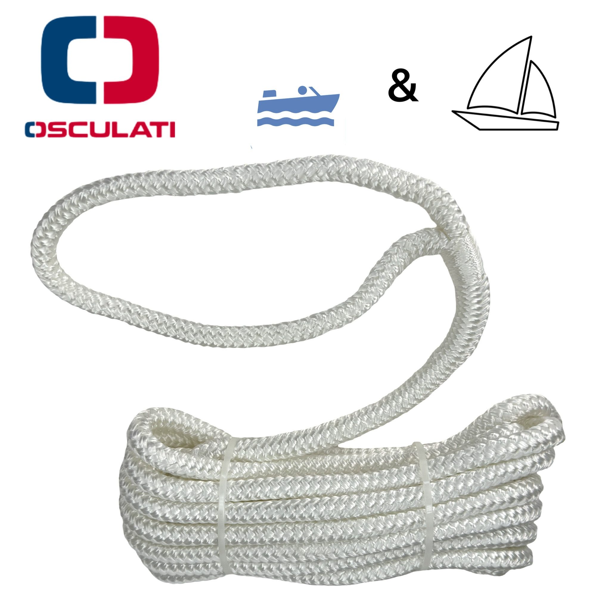 Osculati Motorboot Osculati Festmacherleine mit Auge Boot Klampen Anlege Mooring Seil