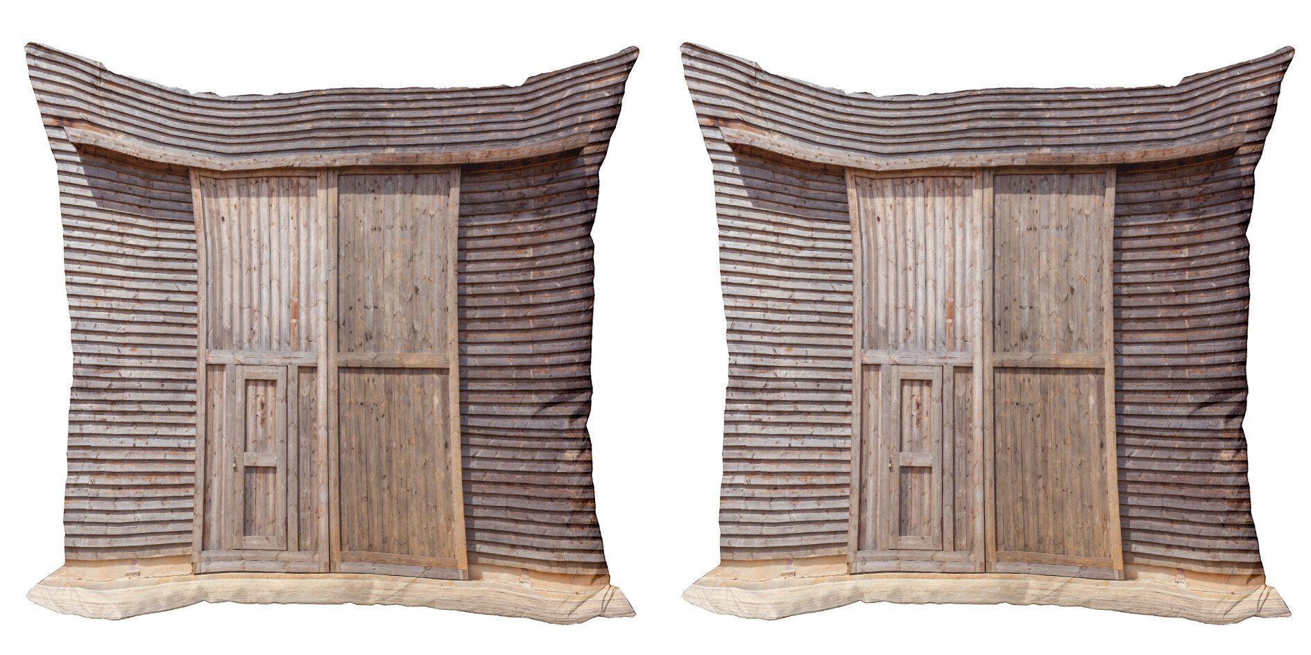 Kissenbezüge Holz-Holz Doppelseitiger Stück), industriell Modern (2 Altes Accent Digitaldruck, Abakuhaus