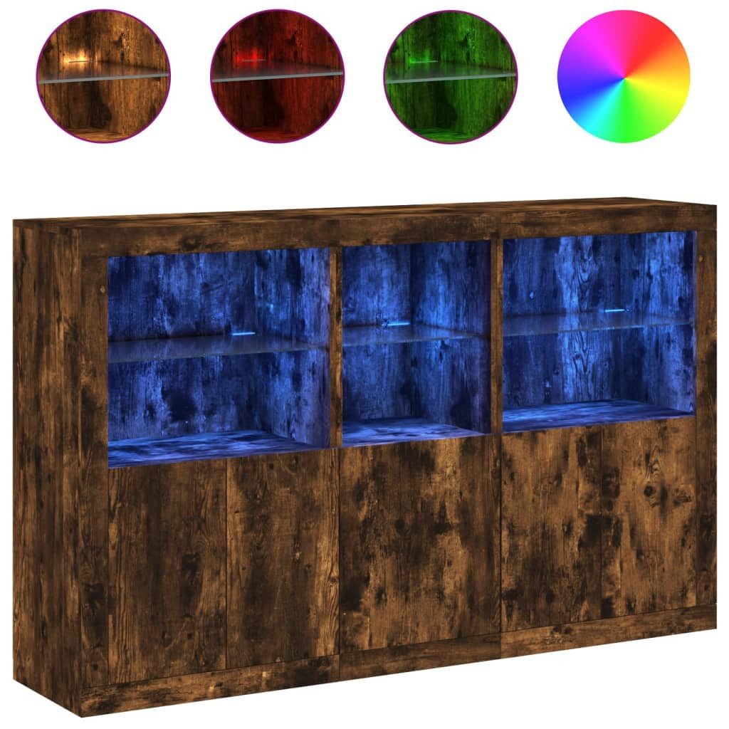 vidaXL Sideboard Sideboard mit LED-Leuchten Räuchereiche günstig online kaufen