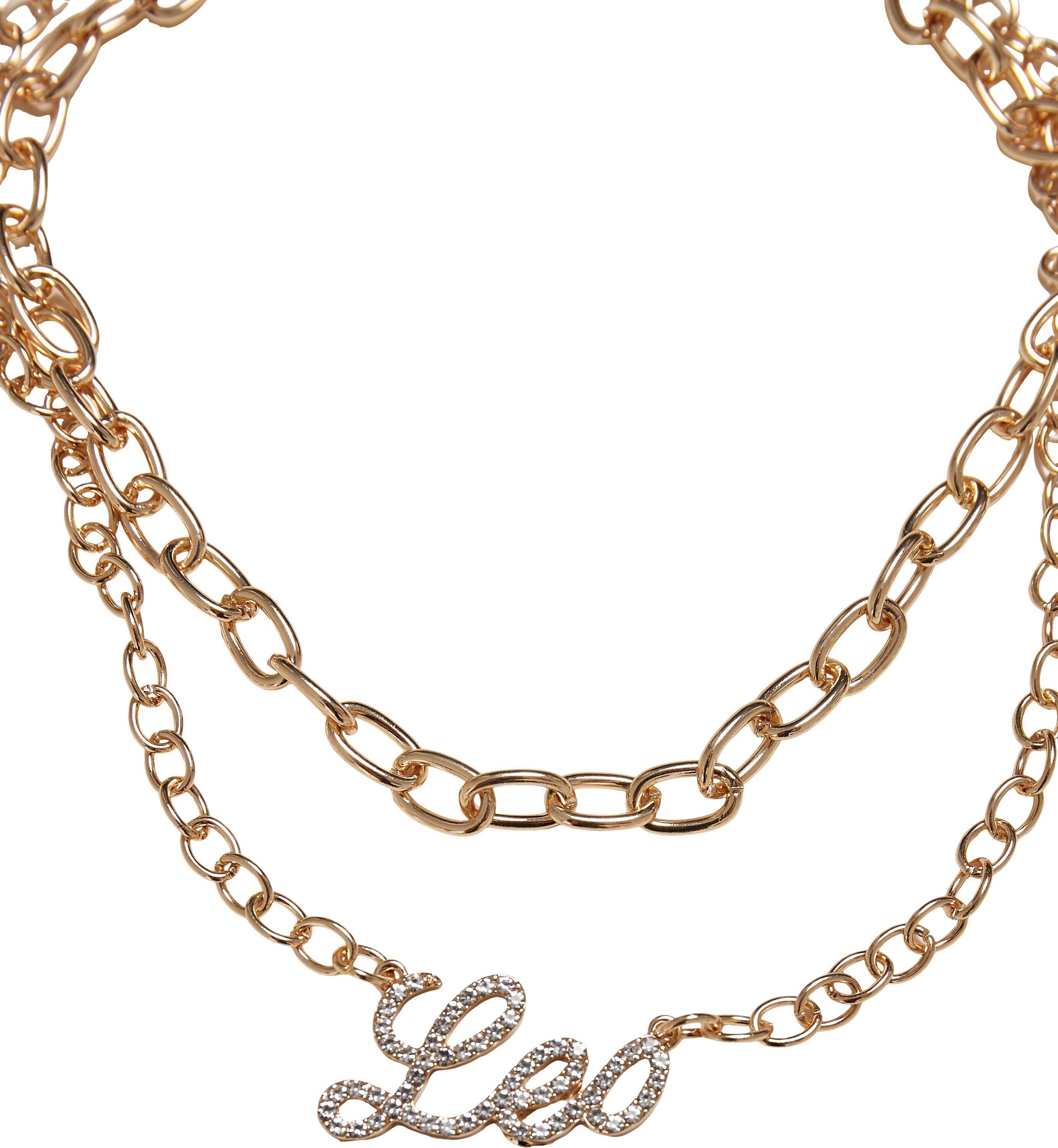 URBAN CLASSICS Edelstahlkette Accessoires Golden leo Zodiac Necklace Diamond