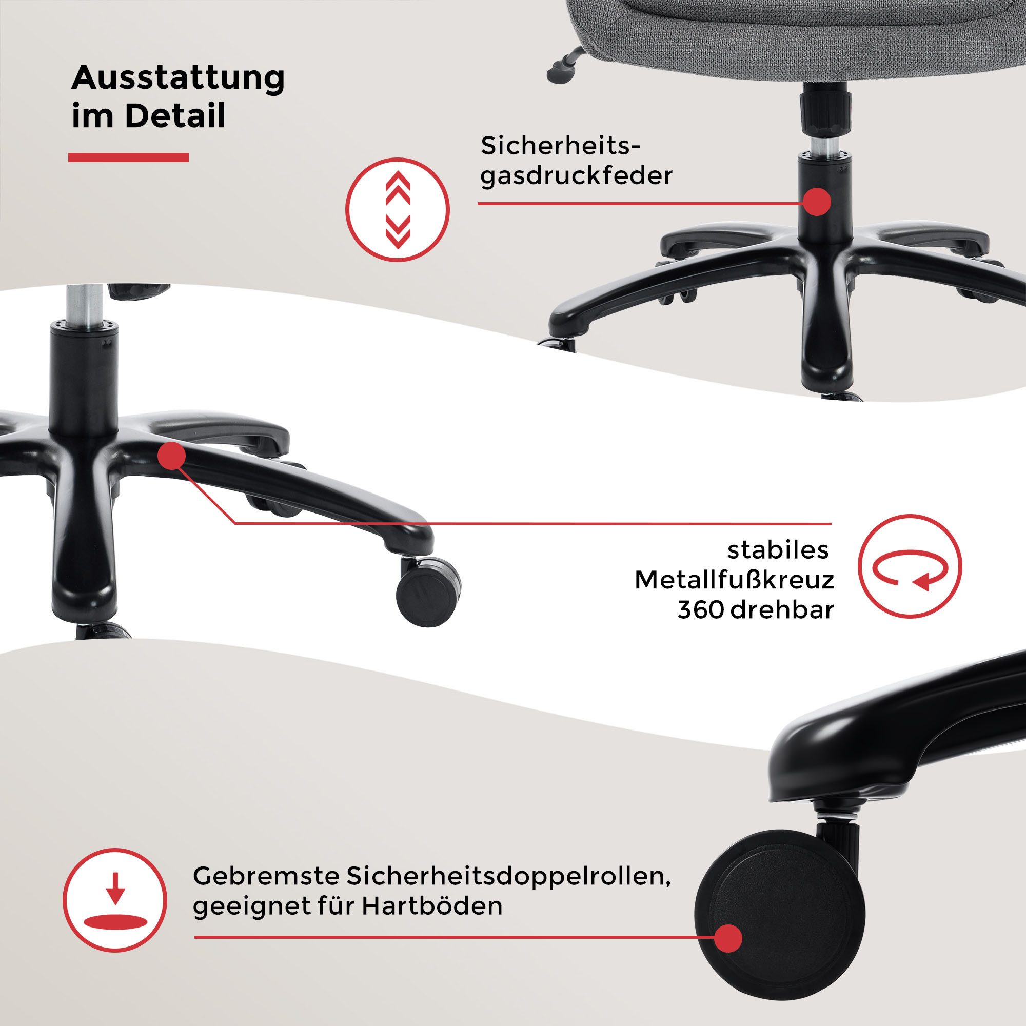 Duo Collection Chefsessel Ivo 200 kg (1 St), bis zu 200 kg belastbar, besonders robust – Bild 5 von 5