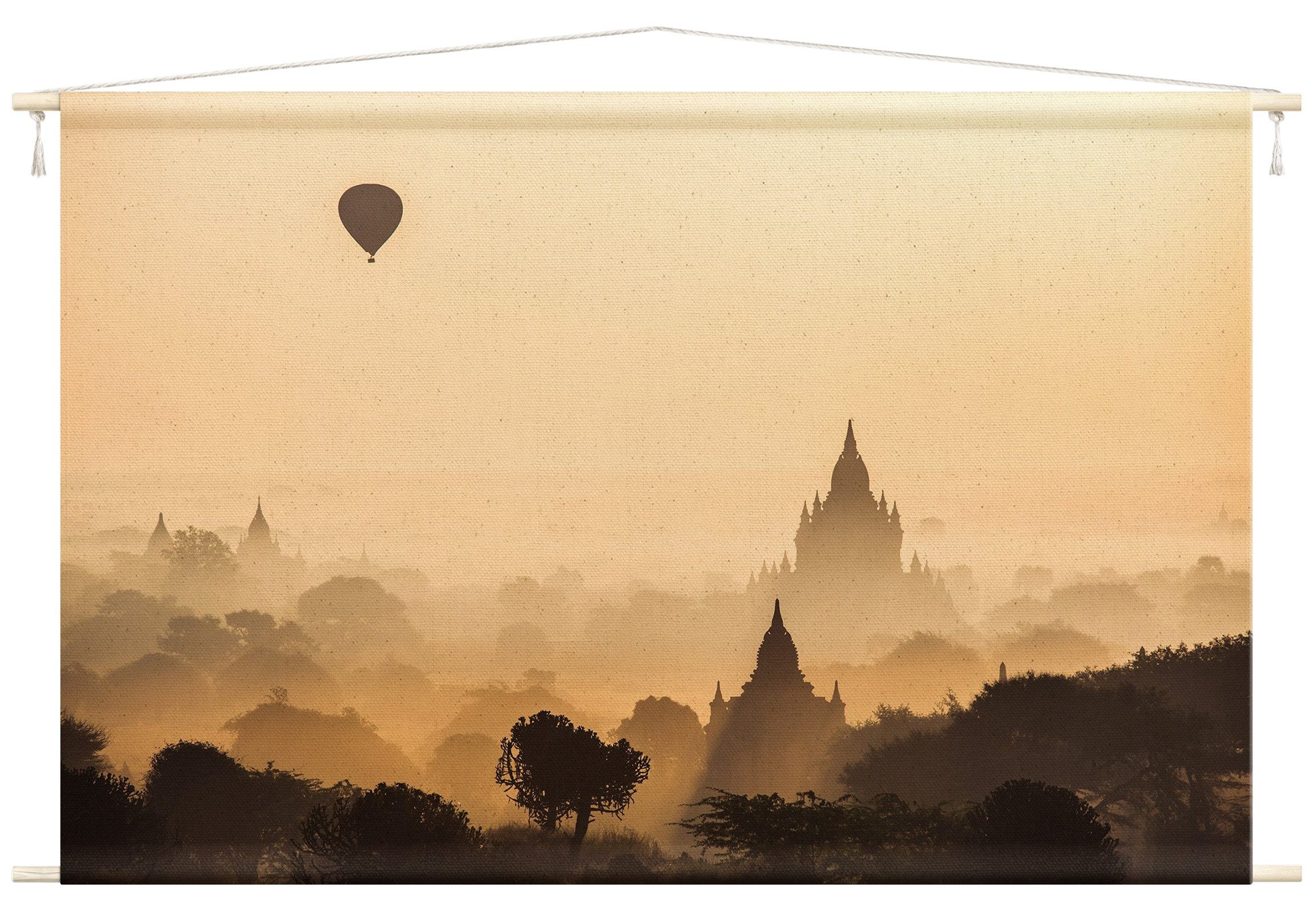 Bilderdepot24 Wandteppich modern Orientalisch beige, rechteckig, Höhe: 2.6 mm, großes Wandbild aus Natur-Baumwolle Wandbehang Stoffbild Tuch Wollseil