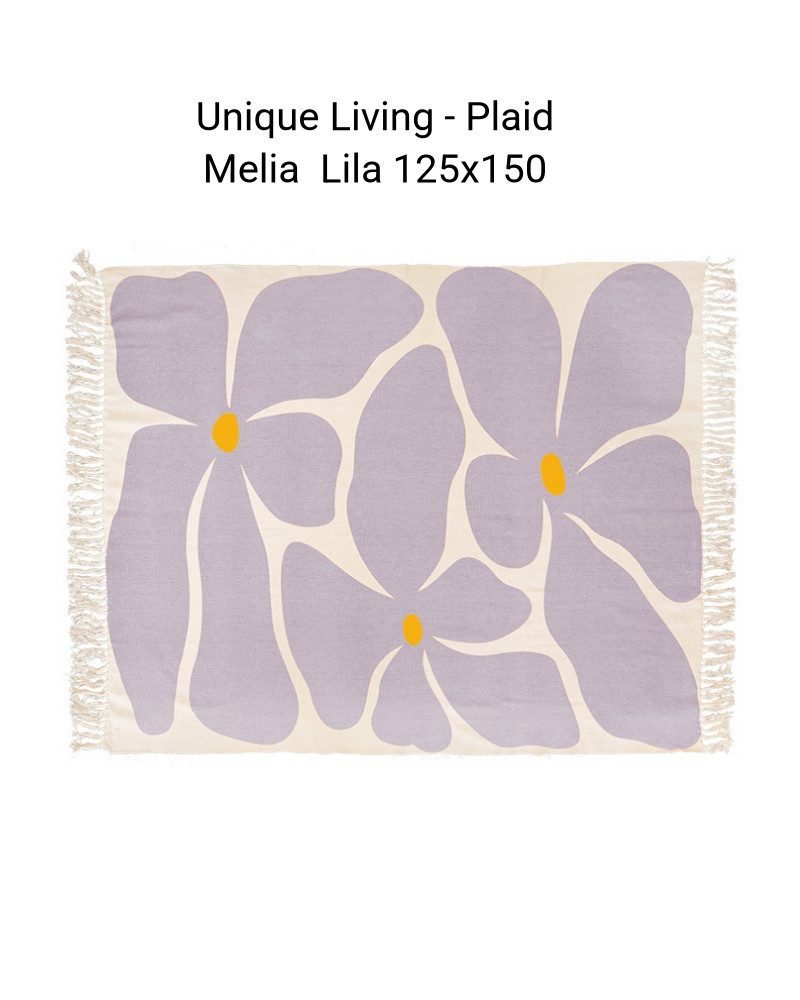 Plaid Unique Living Plaid Melia Lila 125x150 cm, UNIQUE Living