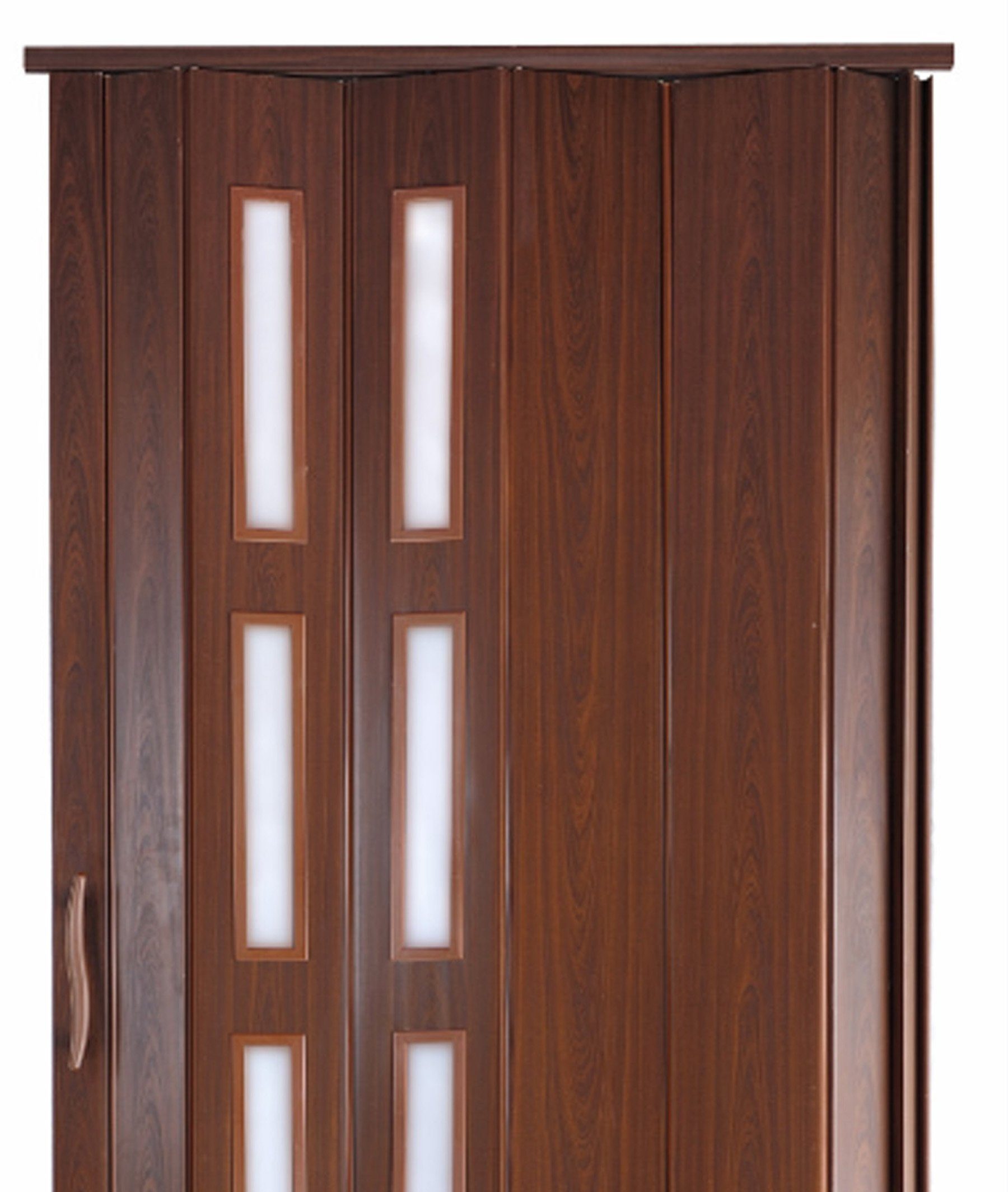 Standom Falttür Schiebetür Mahagoni Fenster H. 201 cm für Türbreite bis 94 cm st5 (1 Karton, 1-St., 1 Set), teils vormontiert