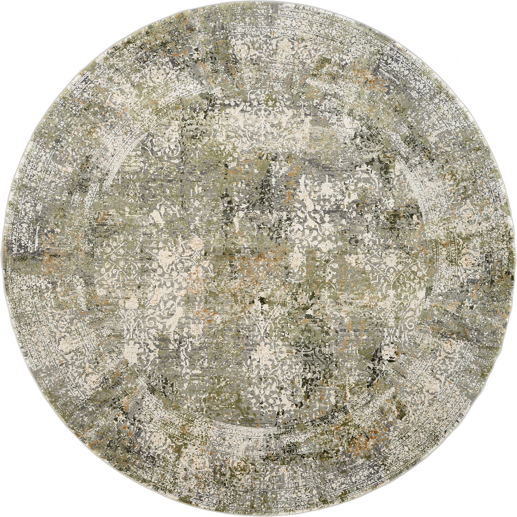 OCI DIE TEPPICHMARKE Teppich BESTELLER CAVA, rund, Höhe: 8 mm, Glanz Viskose, mit Fransen, Hoch Tief Struktur, Vintage, Wohnzimmer