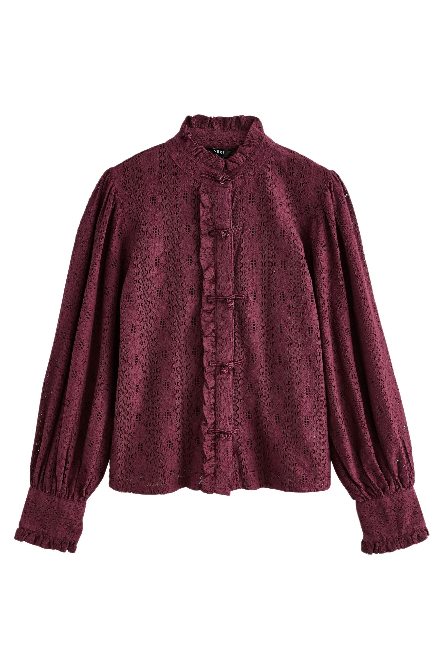 Next Langarmbluse Langärmelige Bluse mit Spitze (1-tlg)