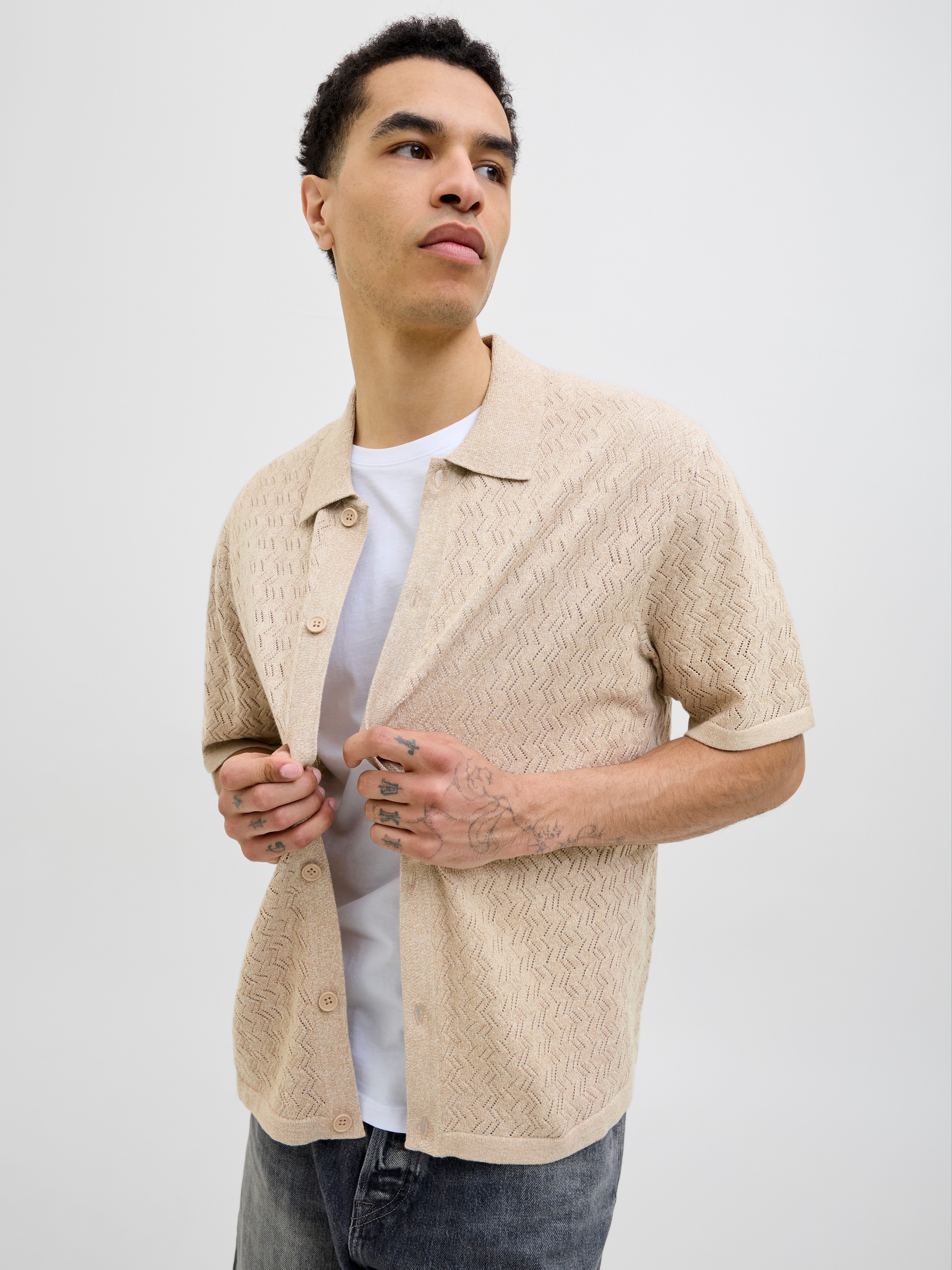 Jack & Jones Polokragenpullover JORTYLER KNIT SS POLO SN Baumwollmischung, günstig online kaufen