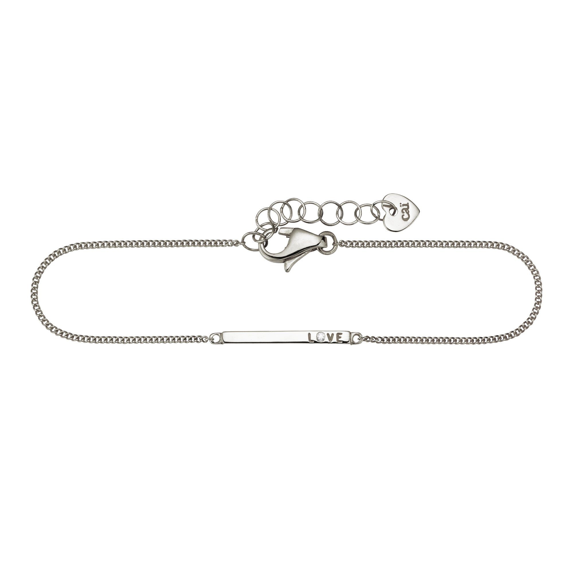 CAÏ Armband 925/- Sterling Silber rhodiniert Zirkonia 15+3cm | Edelstahlarmbänder
