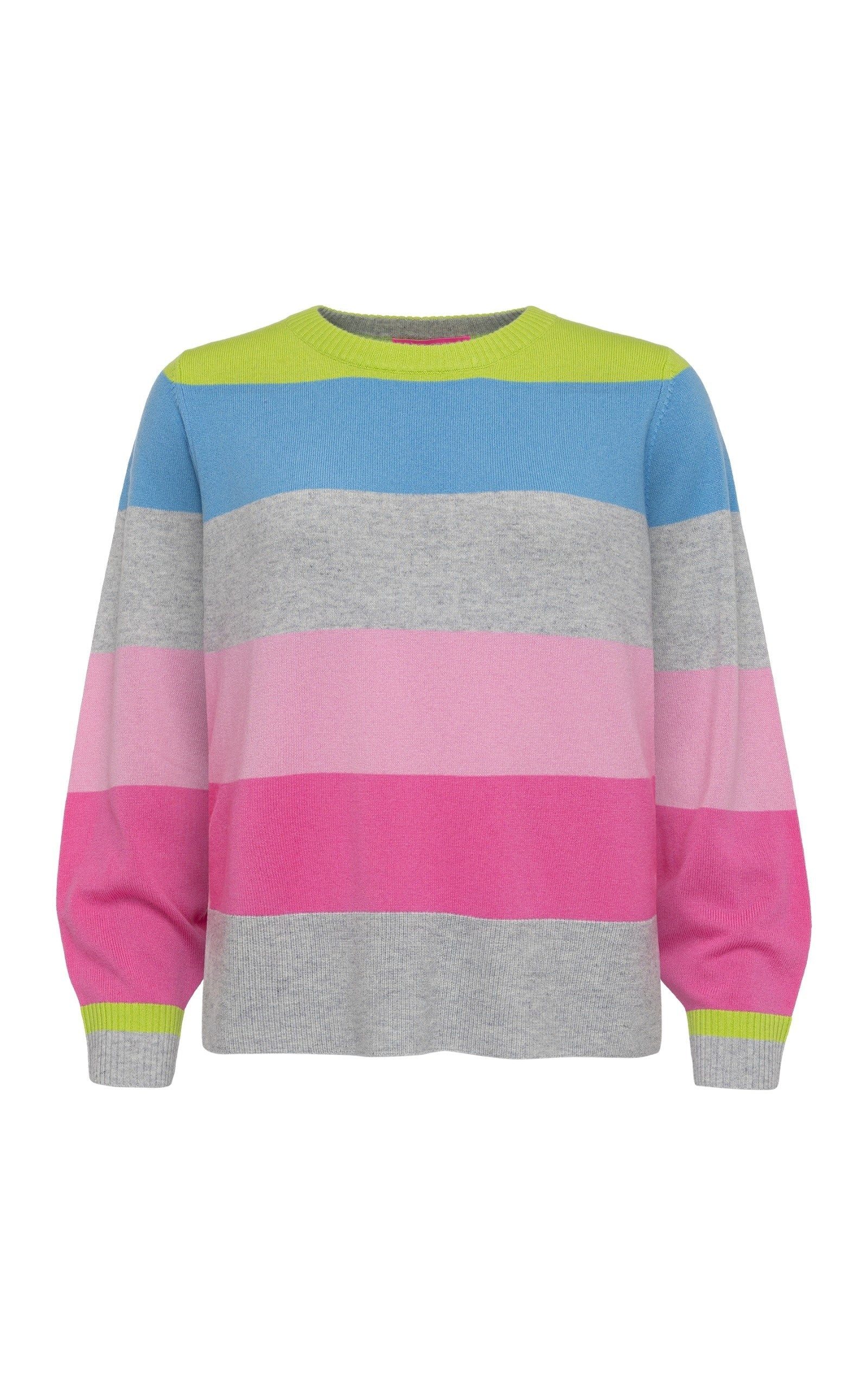 six-o-seven Strickpullover Kaschmir Feinstrick Blockstreifen Pullover modern Sommerfarben