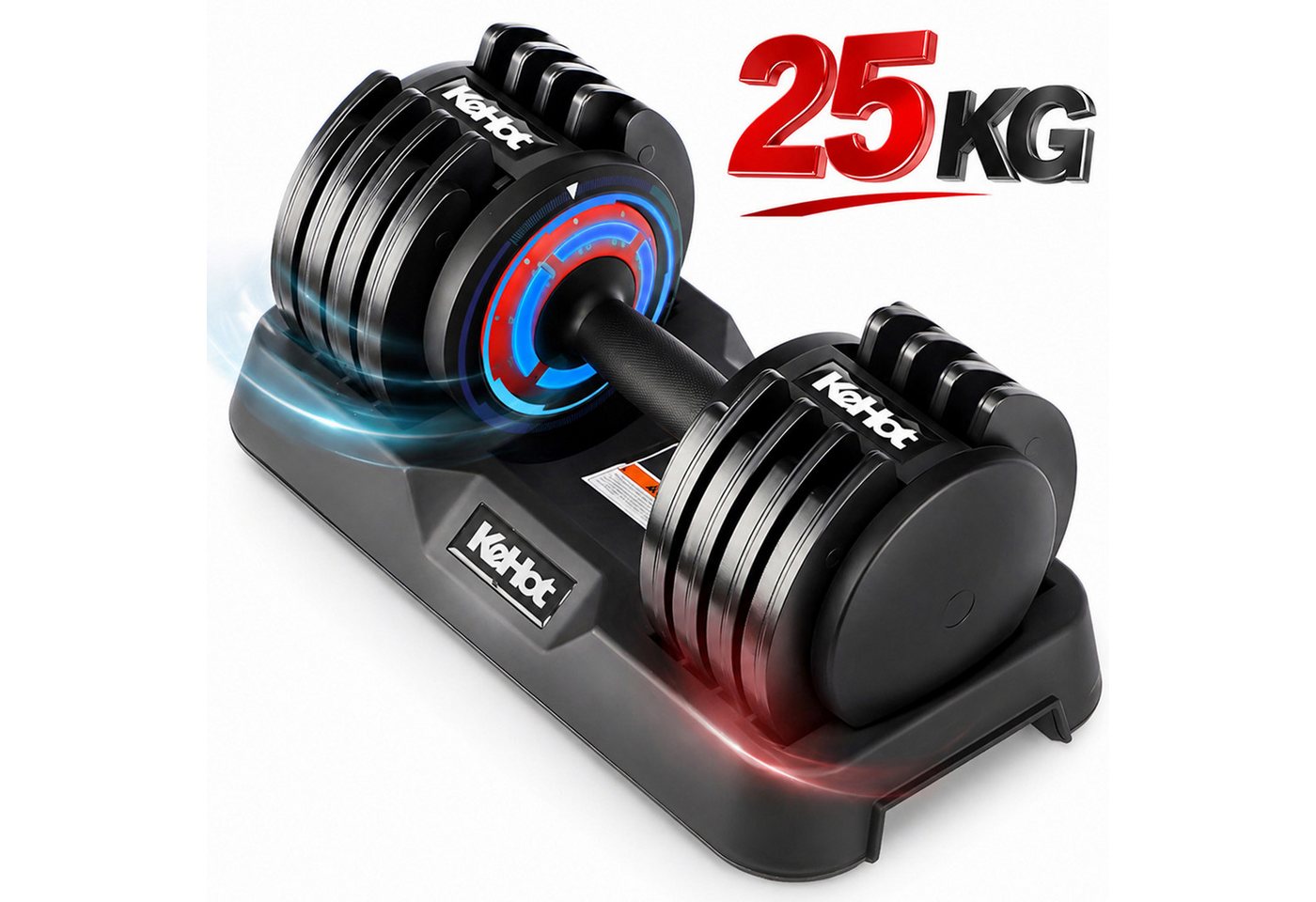 kehot Hantel-Set Verstellbare Kurzhantel 25 kg, 5 Gewichtsstufen für Heimtraining, (Fitness Hantel Rutschfestem Griff & Ablage, für Zuhause, Büro, Fitnessstudio, Körpertraining)