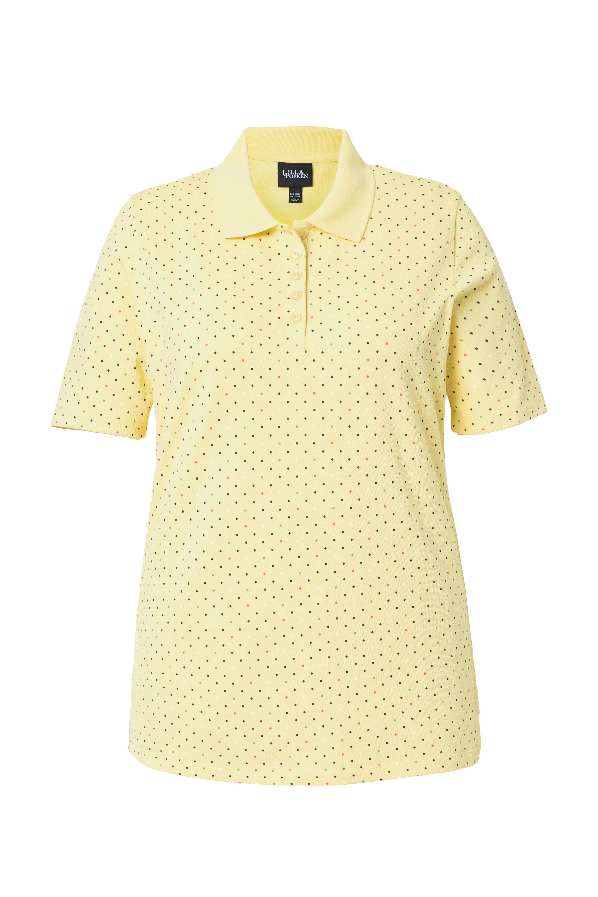 Ulla Popken Poloshirt Poloshirt Punkte Polokragen Halbarm Pima Cotton