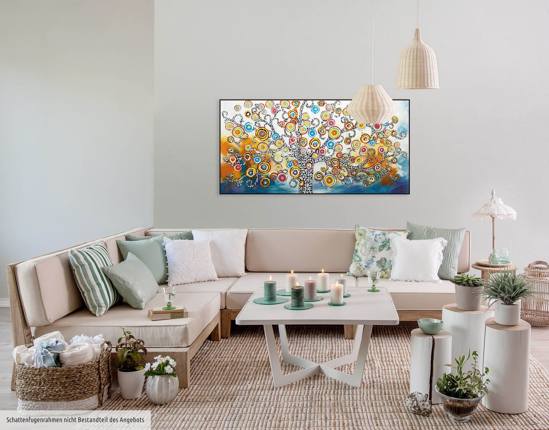cm, Oracle Wohnzimmer Leinwandbild Gemälde 120x60 HANDGEMALT of KUNSTLOFT Insights 100% Wandbild