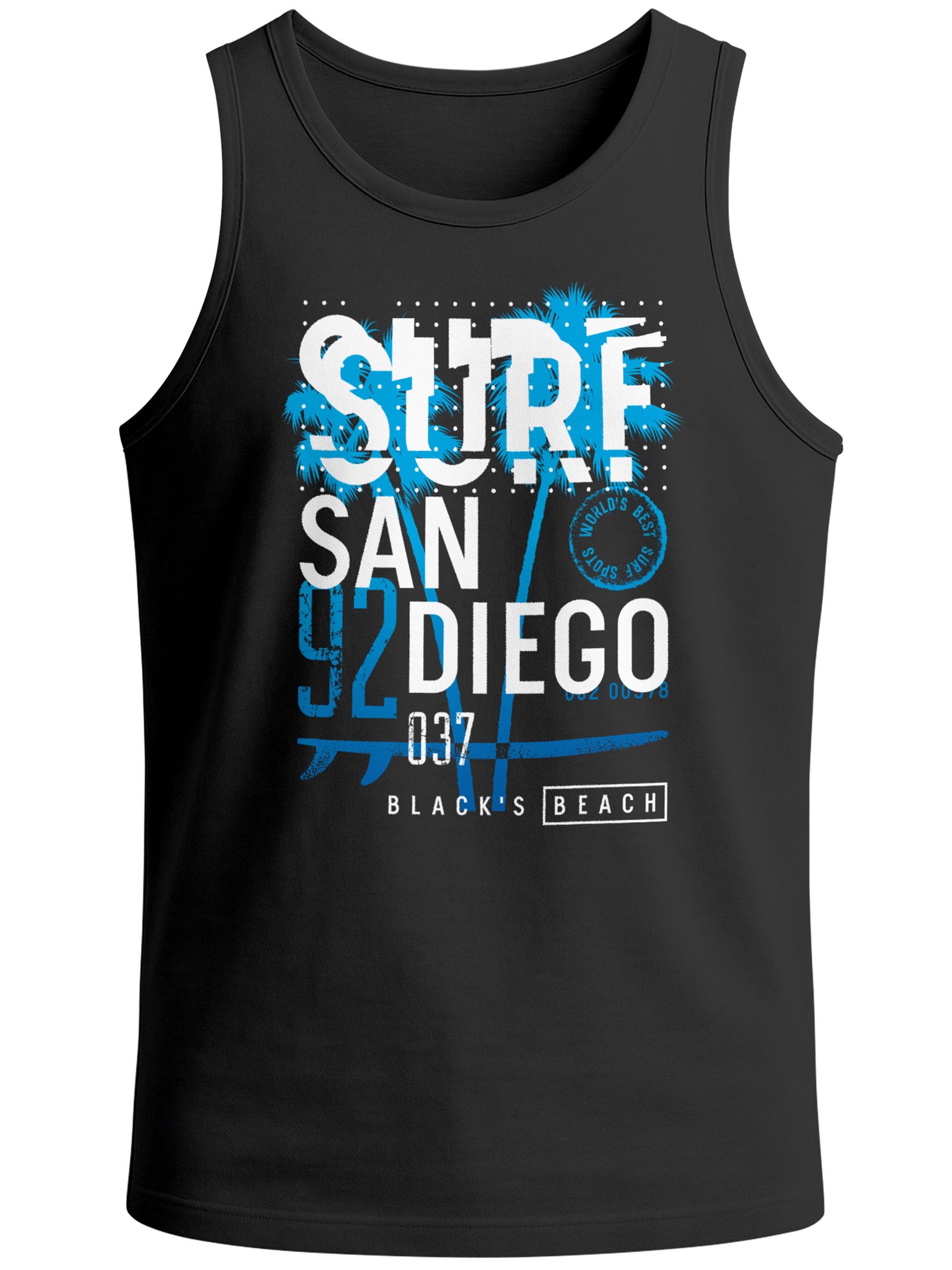 Neverless Tanktop Herren Tank-Top Surf Design San Diego Palmen Beach Strand Sommer mit Print – Bild 4 von 5