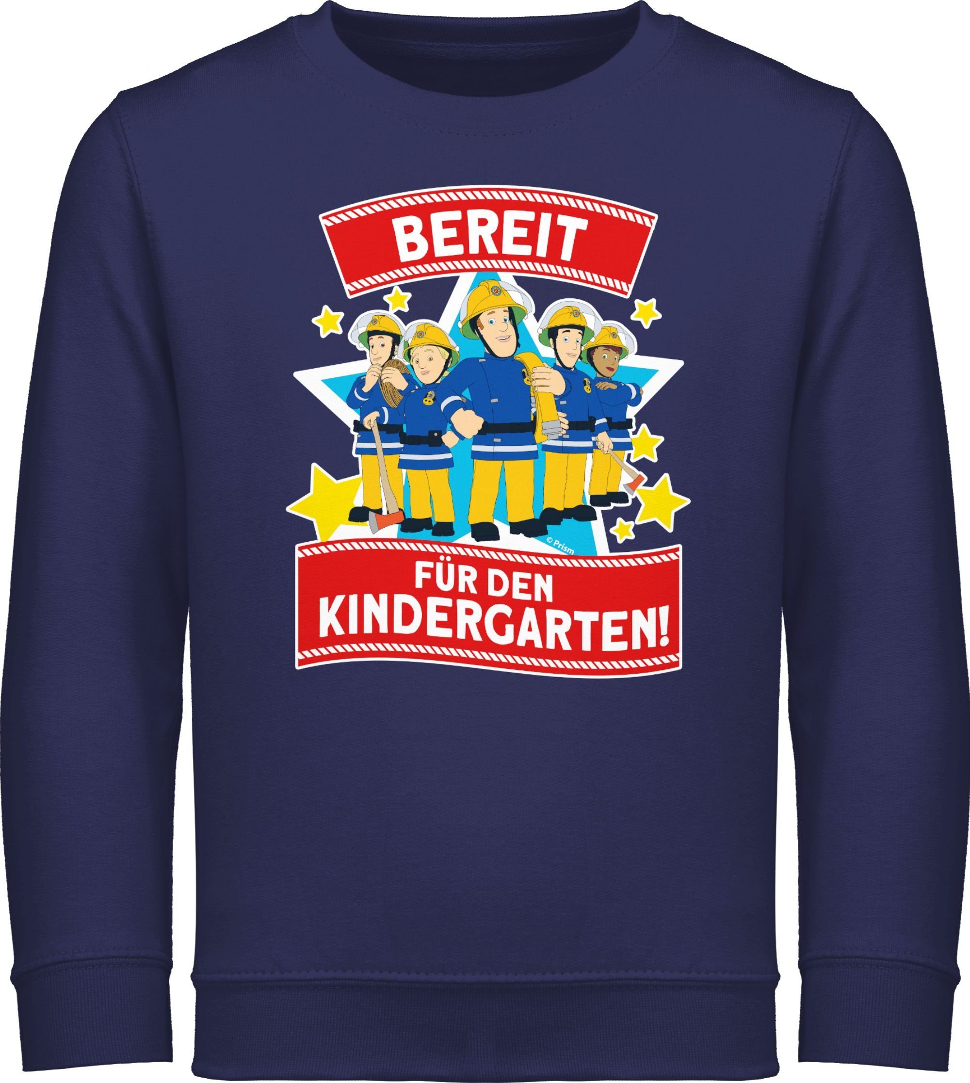 Shirtracer Sweatshirt Bereit für den Kindergarten! - Sam & Team Feuerwehrmann Sam Mädchen 2 Navy Blau