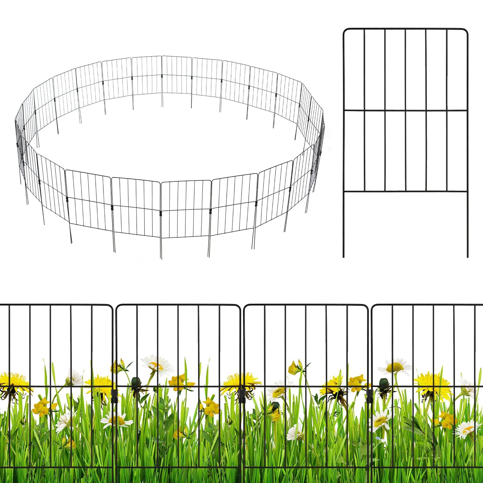 COSTWAY Gartenzaun, 25 St. Beetzaun, Absperrzaun, aus Metall, 33x61 cm günstig online kaufen