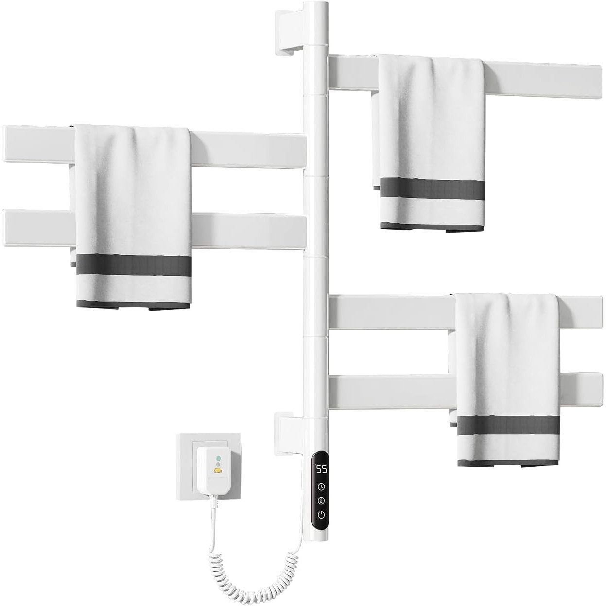 QUBEBU Badheizkörper 120W Handtuchwärmer Thermostatisch 180° Drehung Handtu günstig online kaufen