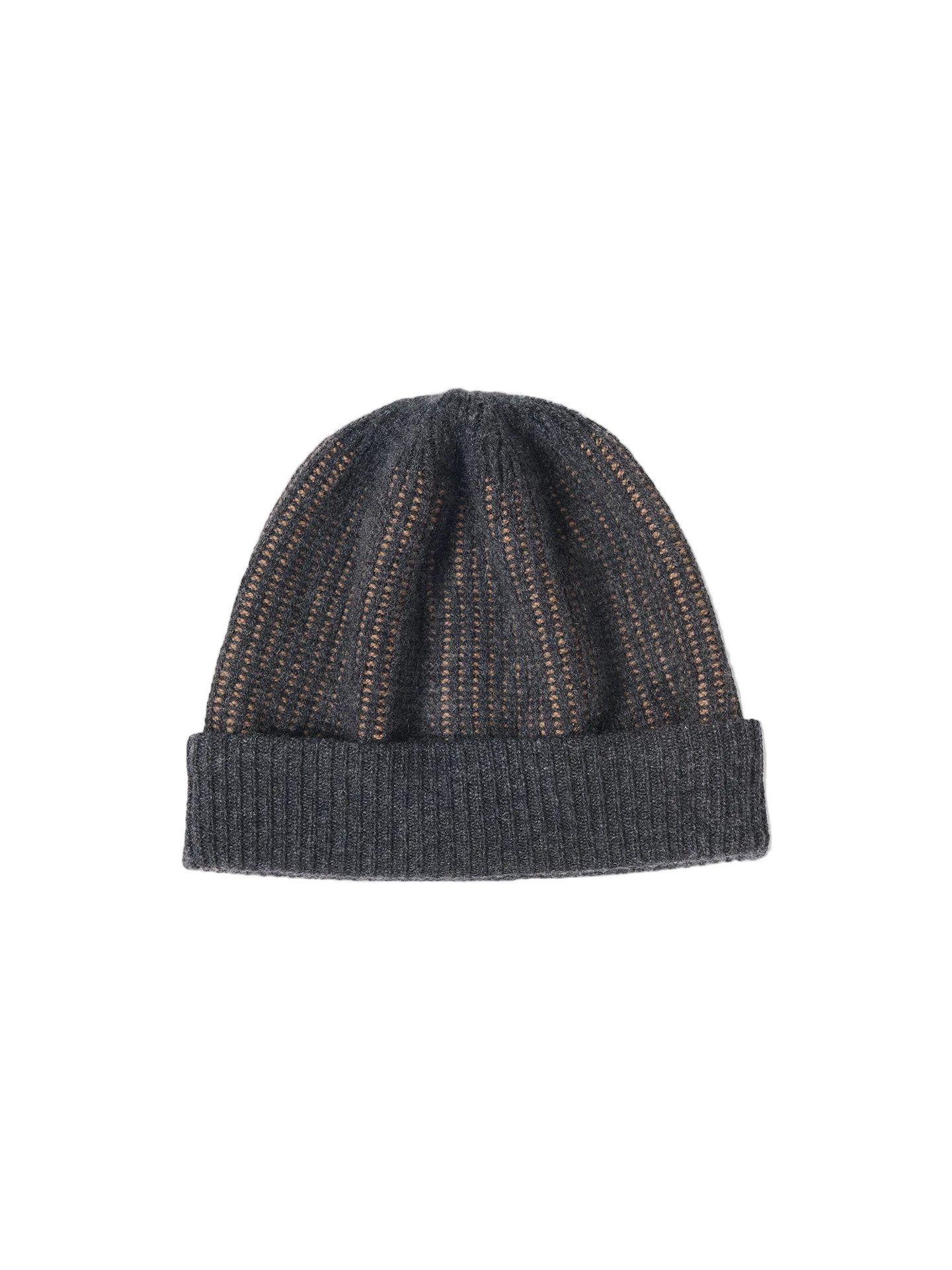Beanie Kaschmir-Mütze im Rippenstrick
