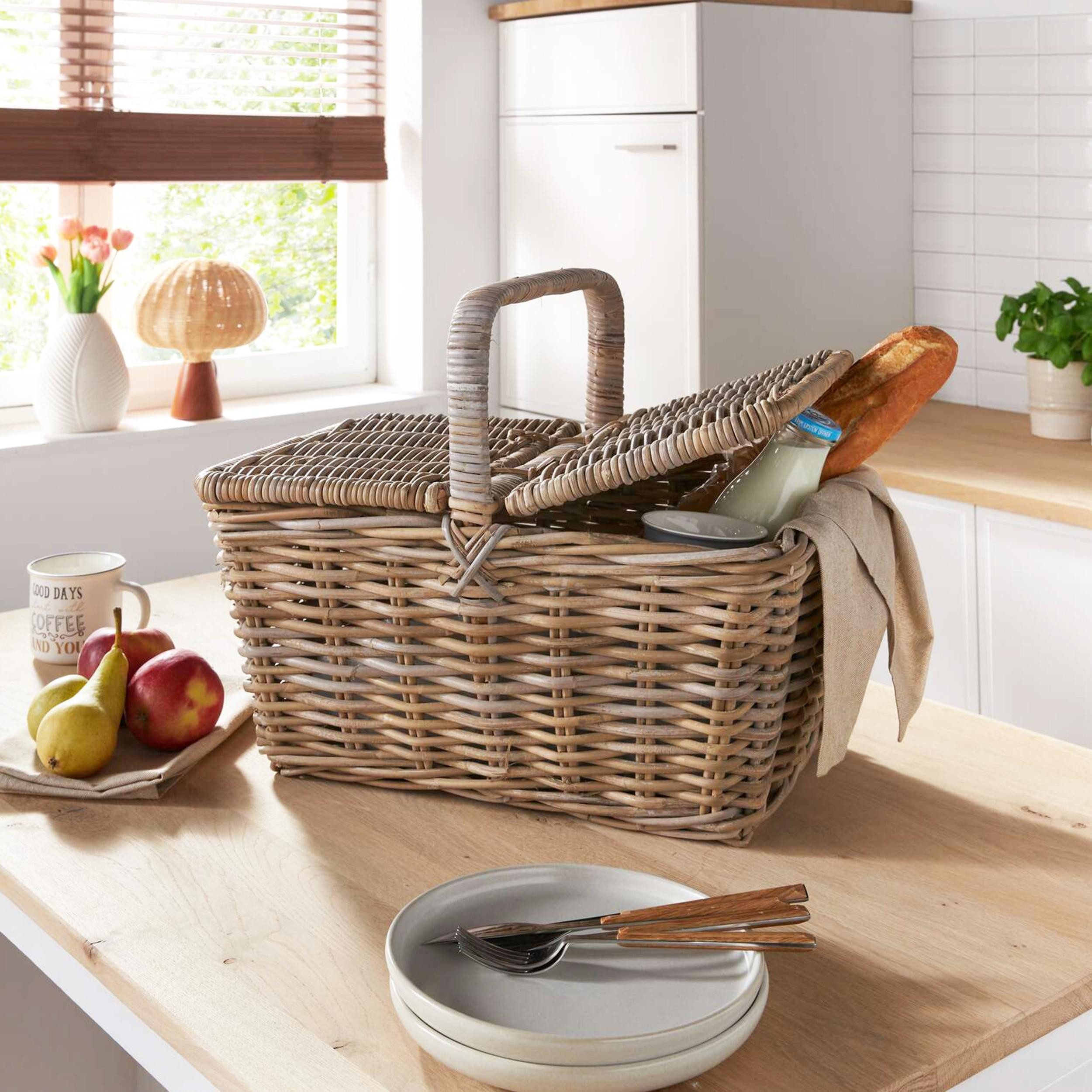 Frank Flechtwaren Allzweckkorb Picknickkorb "Rattan"