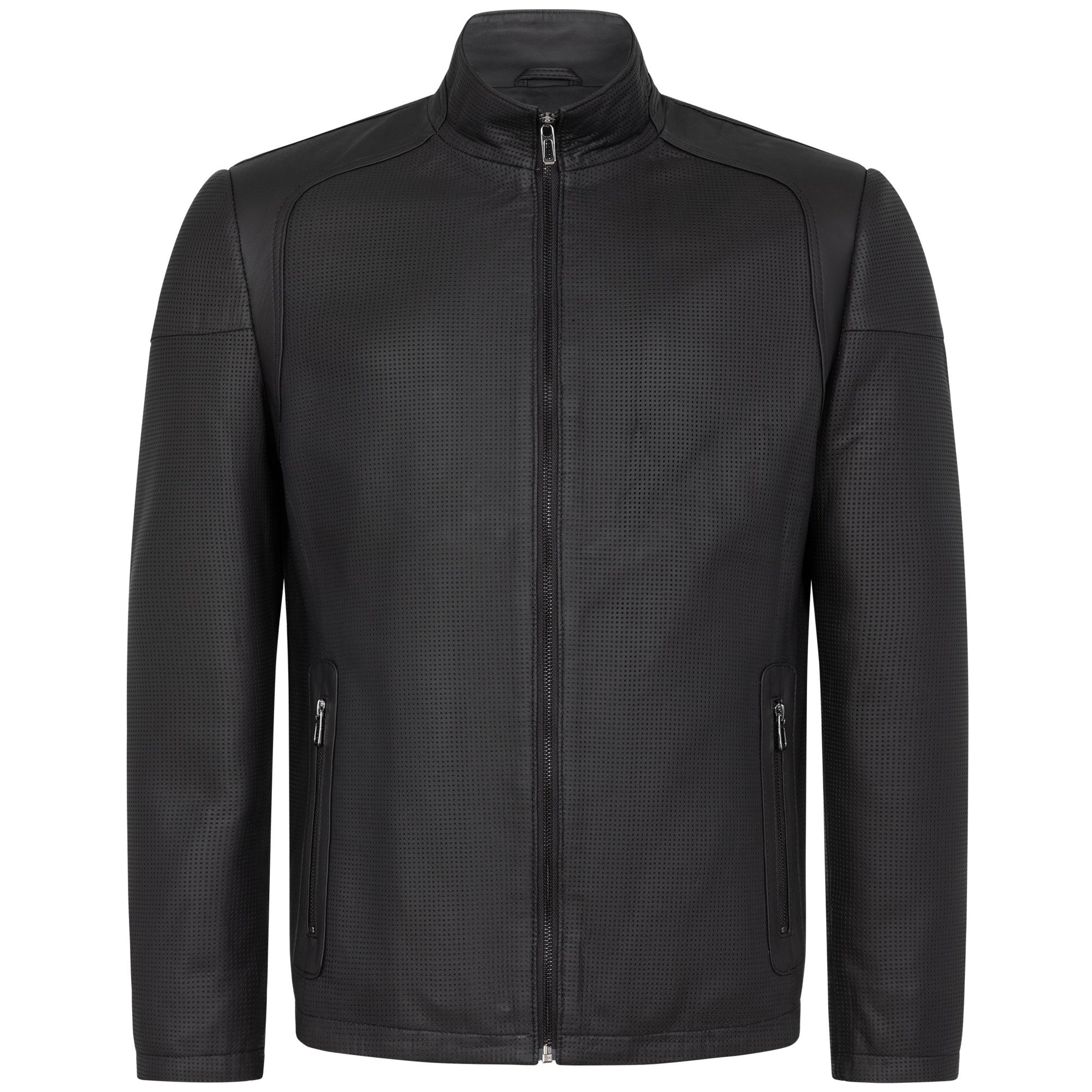 Mouflon Lederjacke Alex Perforiertes Leder aus echtem, softigem Lammnappa-Leder.