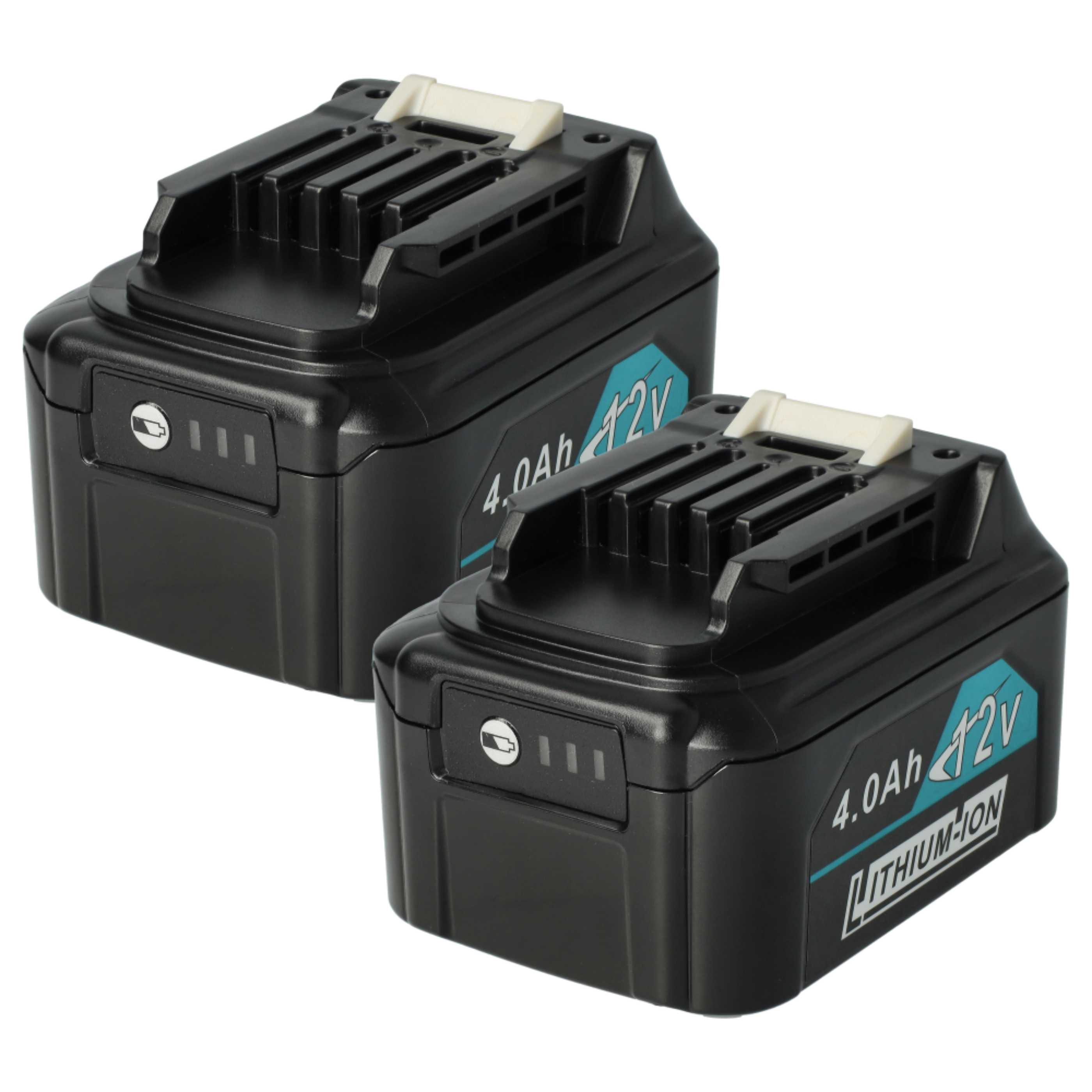 vhbw Akku Ersatz für Makita BL1021, BL1021B, BL1016, BL1020, BL1020B, Akku Akku Li-Ion 4000 mAh (12 V, 2 St), Leistungsfähige Austausch-Akkus für Werkzeug Powertools wie