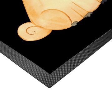 Fußmatte 40 x 60 cm Mops - Schwarz - Geschenk, Hund, Türmatte, Schmutzmatte, T, Mr. & Mrs. Panda, Höhe: 0.3 mm, Elegantes Design