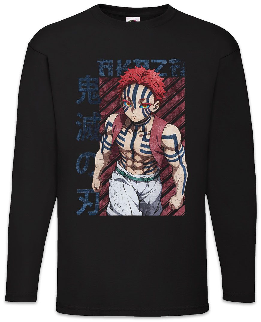 Langarmshirt Anime Akaza 2 Langarm T-Shirt Kamado Nezuko Slayer Zenitsu Inosuke