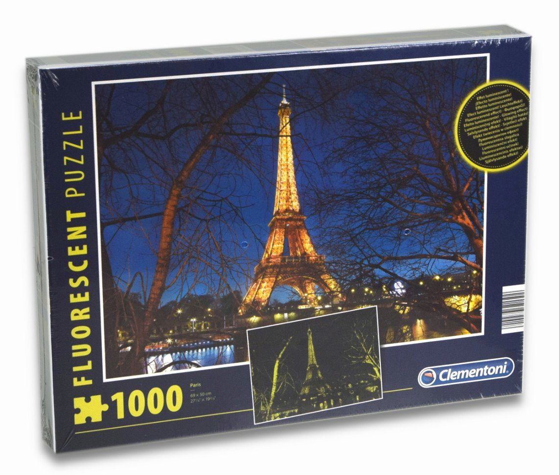 Clementoni® Puzzle Puzzle - Paris (fluoreszierend, 1000 Teile), 1000 Puzzleteile, leuchtet