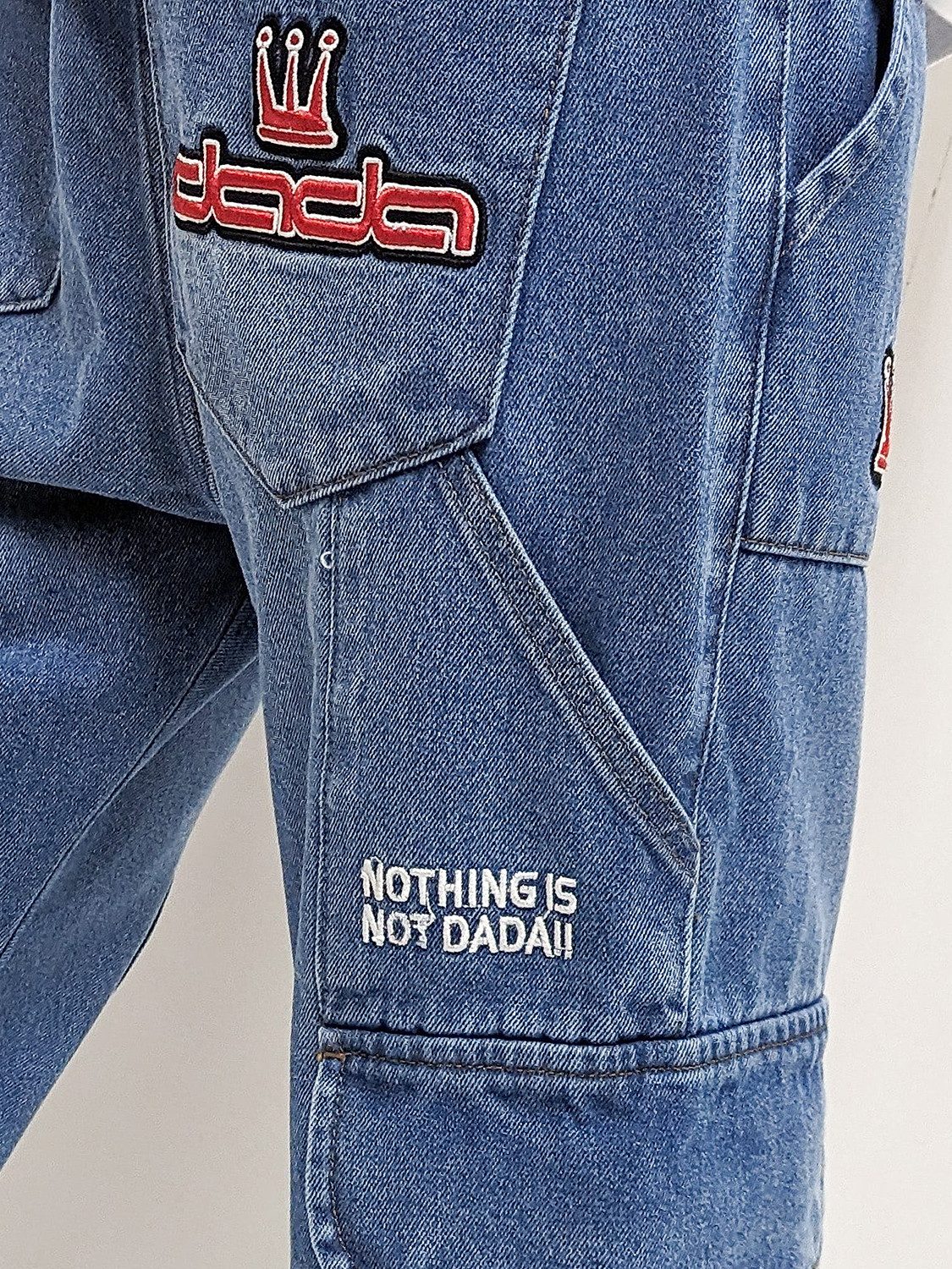 DADA Supreme Regular-fit-Jeans Baggy Denim Pants mit Logo Stitching Worker Slim Worker Slim Cargo