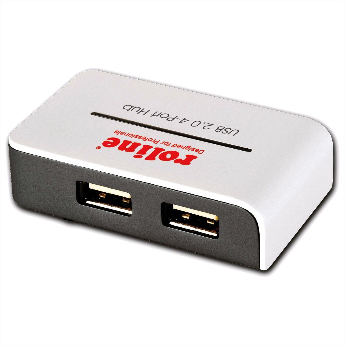 ROLINE USB 2.0 Hub "Black and White", 4 Ports, mit Netzteil Computer-Adapter USB 2.0 Typ A Männlich (Stecker) zu USB 2.0 Typ A Weiblich (Buchse), 50.0 cm