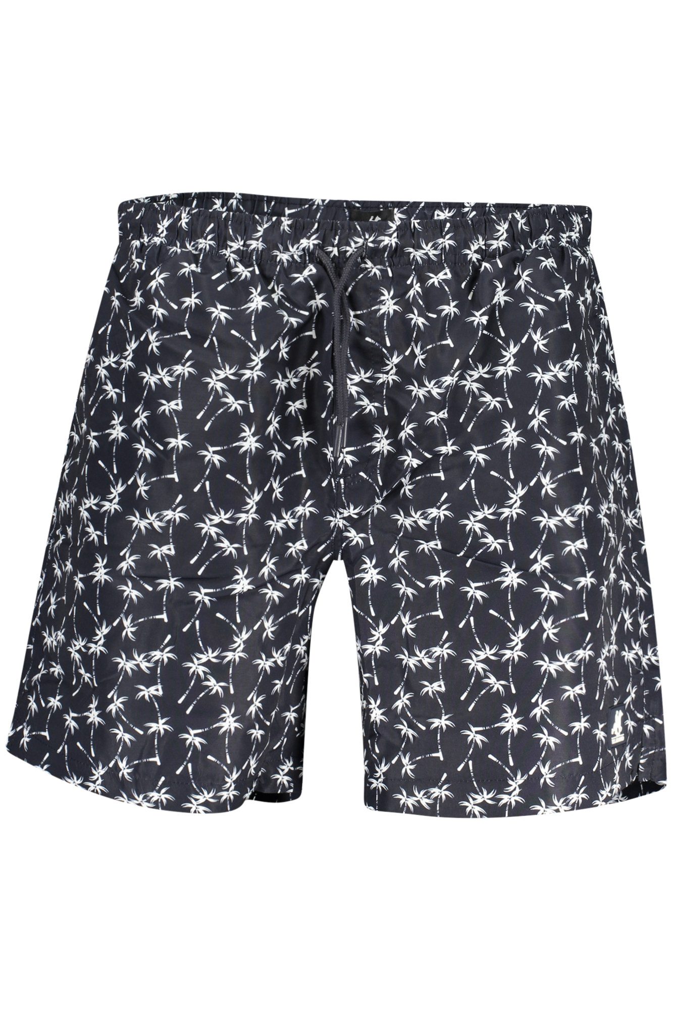 U.S. GRAND POLO Badeshorts Elegante blaue Badehose mit Palmenmuster für Herren - Komfort & Stil