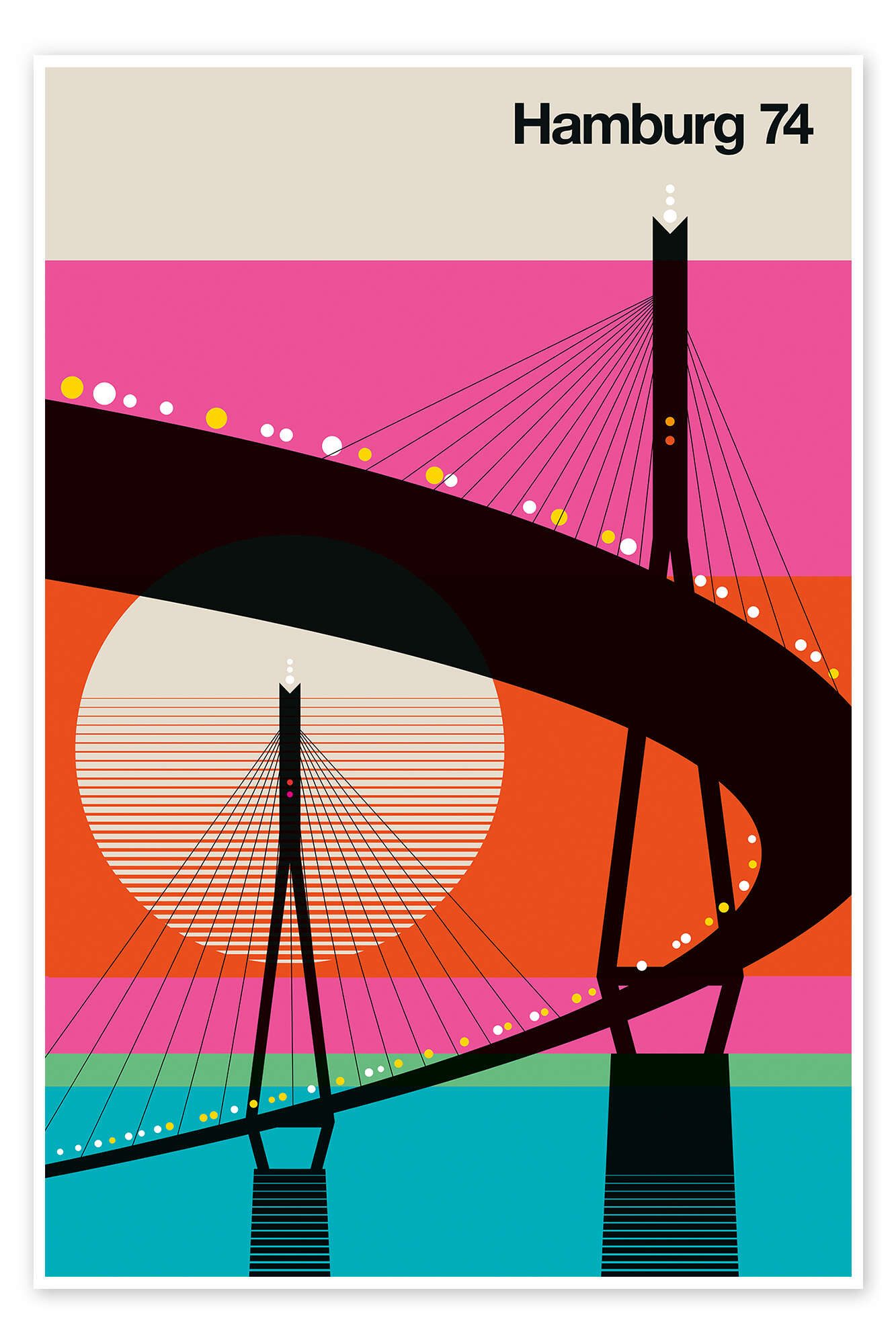 Posterlounge Wandbild Hamburg 74, Bo Lundberg, erhältlich als Poster, Leinwandbild, Wandsticker oder Acrylglasbild
