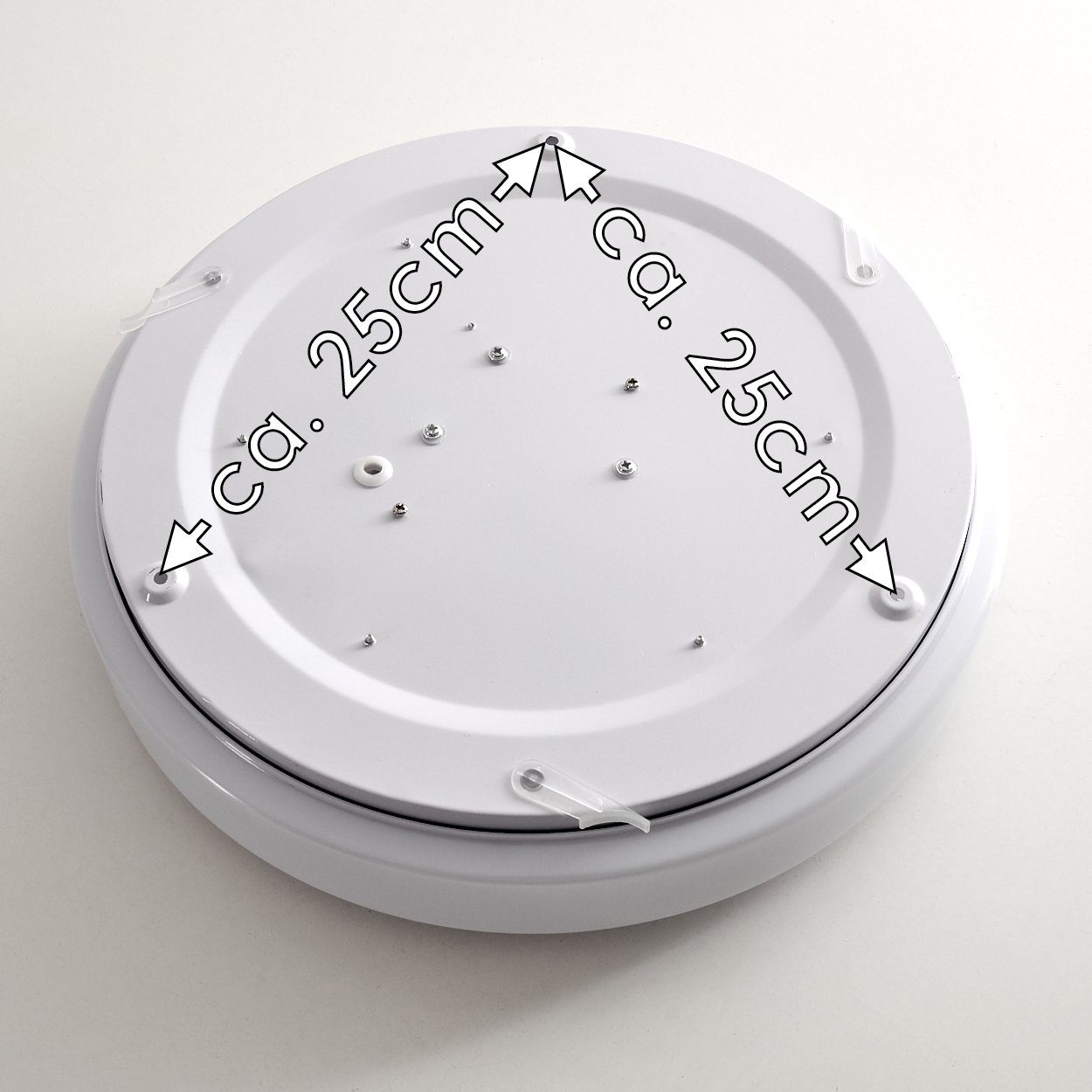 Weiß, Metall/Kunststoff runde dimmbar »Serini« Farbwechsler, RGB aus und Deckenleuchte Fernbedienung Lautsprecher hofstein mit Bluetooth RGB in Kelvin, Deckenlampe