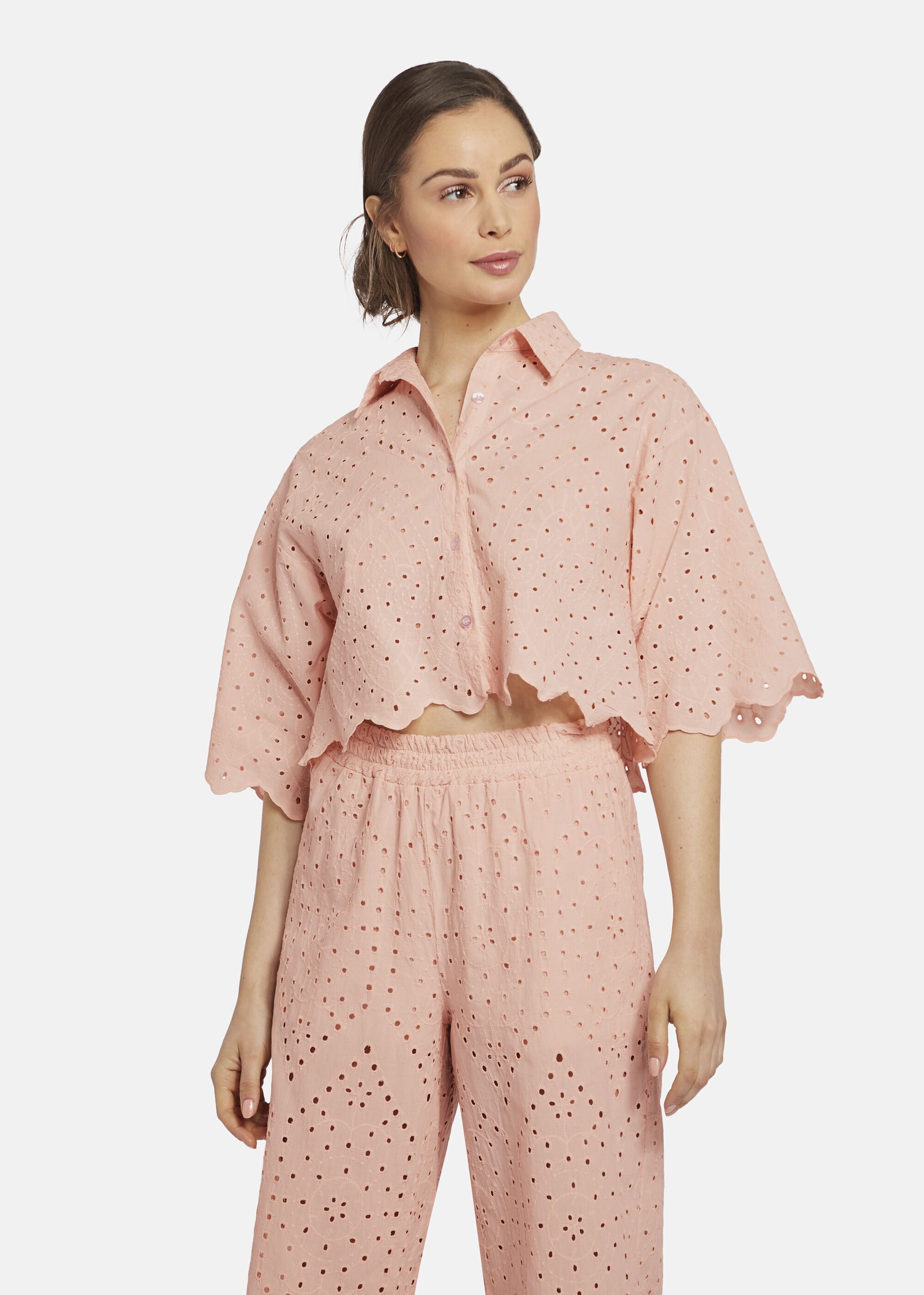 Nicowa Schluppenbluse FINALIWO (1-tlg) FINALIWO mit Broderie-Anglaise-Bestickung