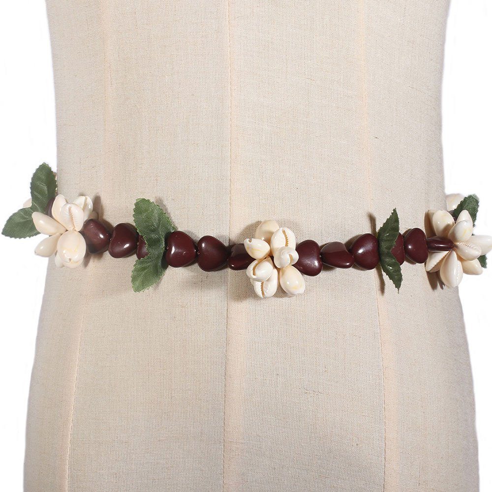 LAKKEC Charm-Kette Taille Braun Körper Frauen Kette Beading Kette Schmuck Vintage Woven Floral