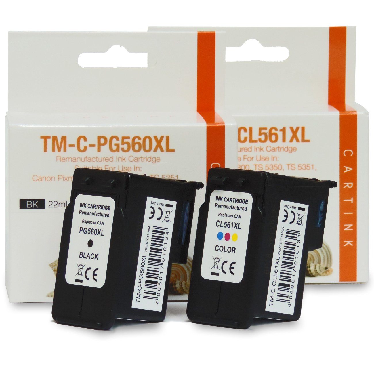 Kompatibel Canon PG-560 XL, CL-561 XL, 3713C001 Multipack 4-Farben Tintenpatrone (5452)