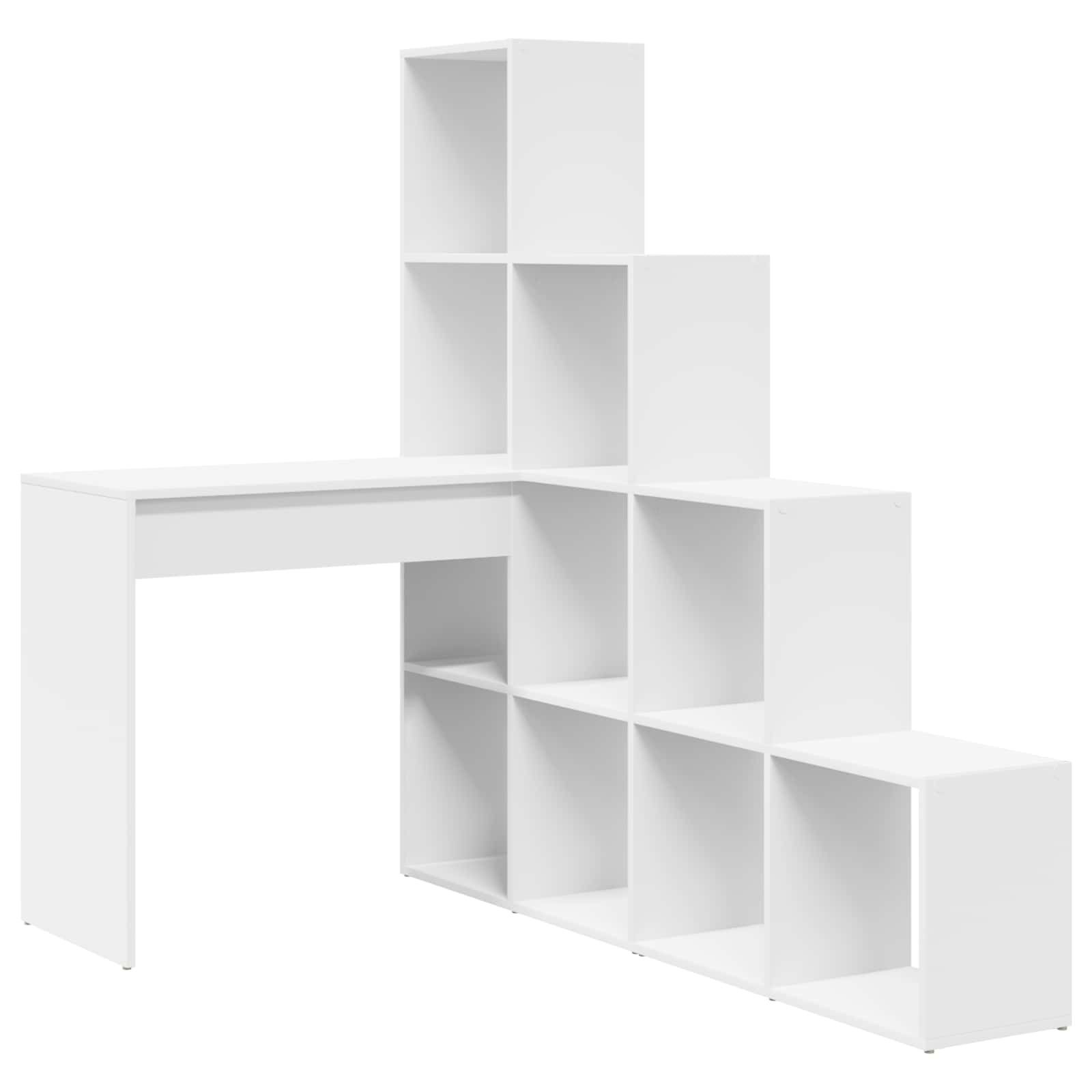 vidaXL Schreibtisch Eck-Schreibtisch Weiß 101,5 x 149,5 x 149,5 cm Holzwerkstoff (1-St)