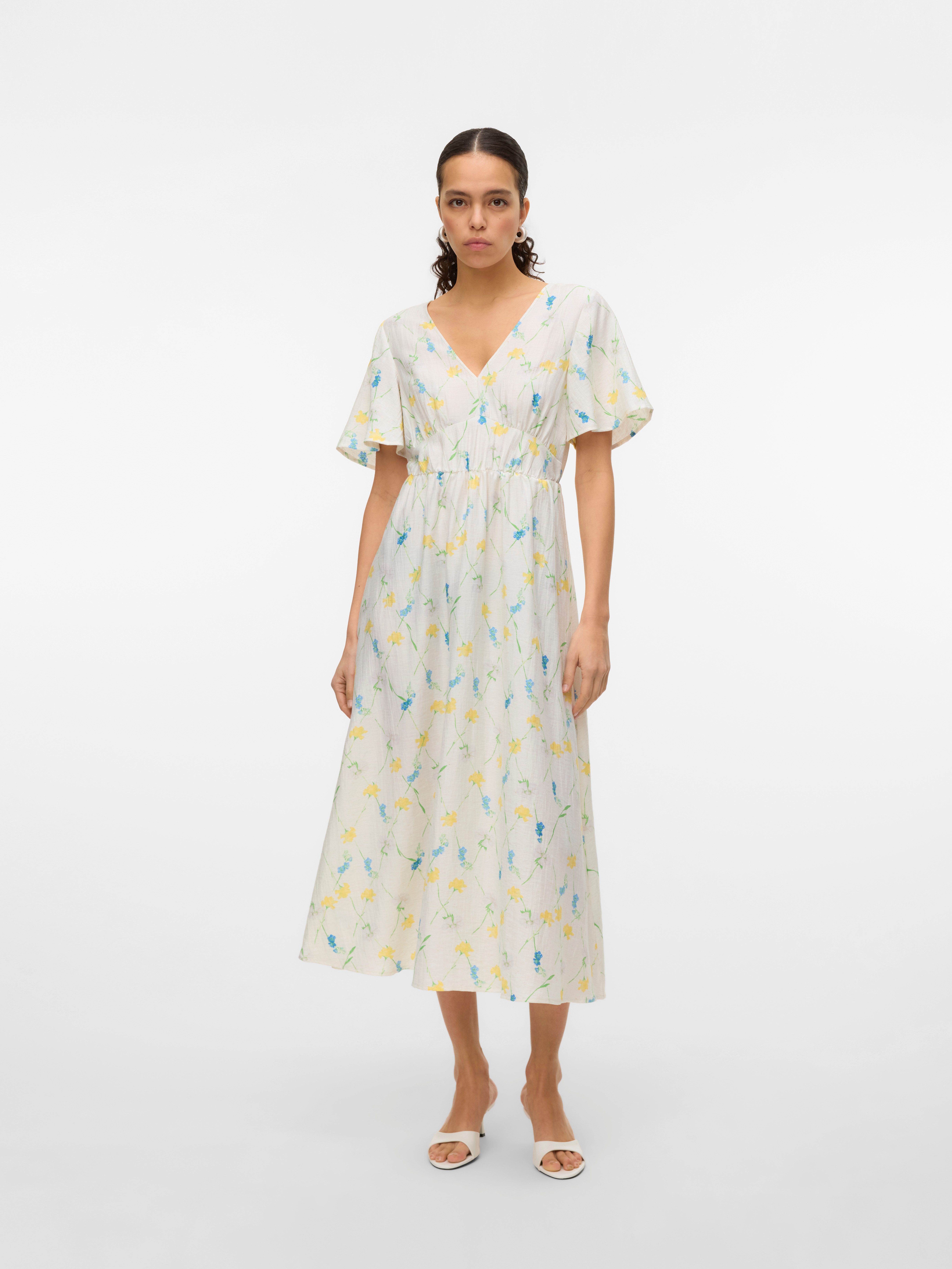 Vero Moda Sommerkleid VMFLORA OLGA SS 7/8 DRESS WVN GA günstig online kaufen