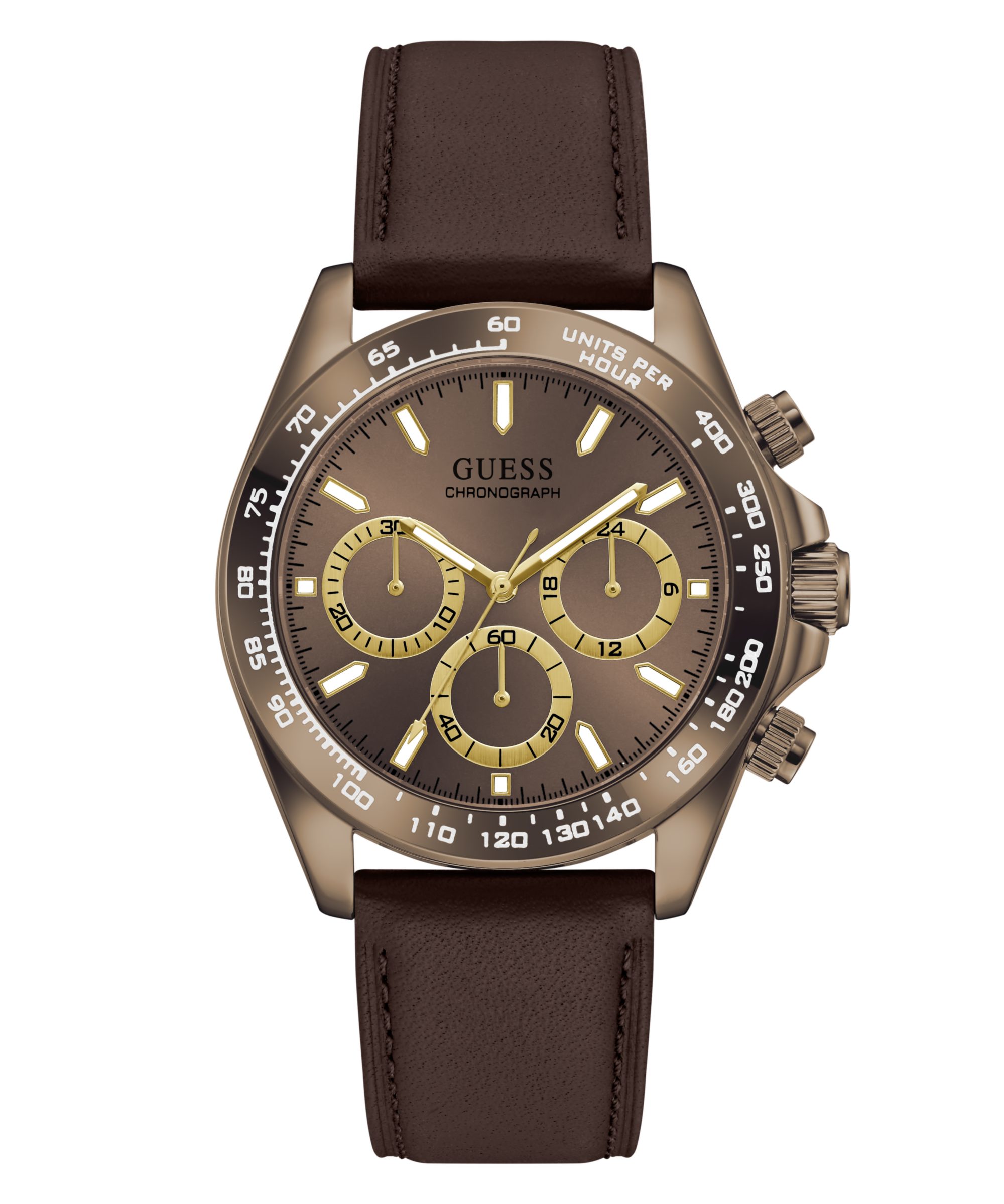 Guess Chronograph ARTHUR GW1130G5, Quarzuhr, Armbanduhr, Herrenuhr, Lederarmband, analog, Tag
