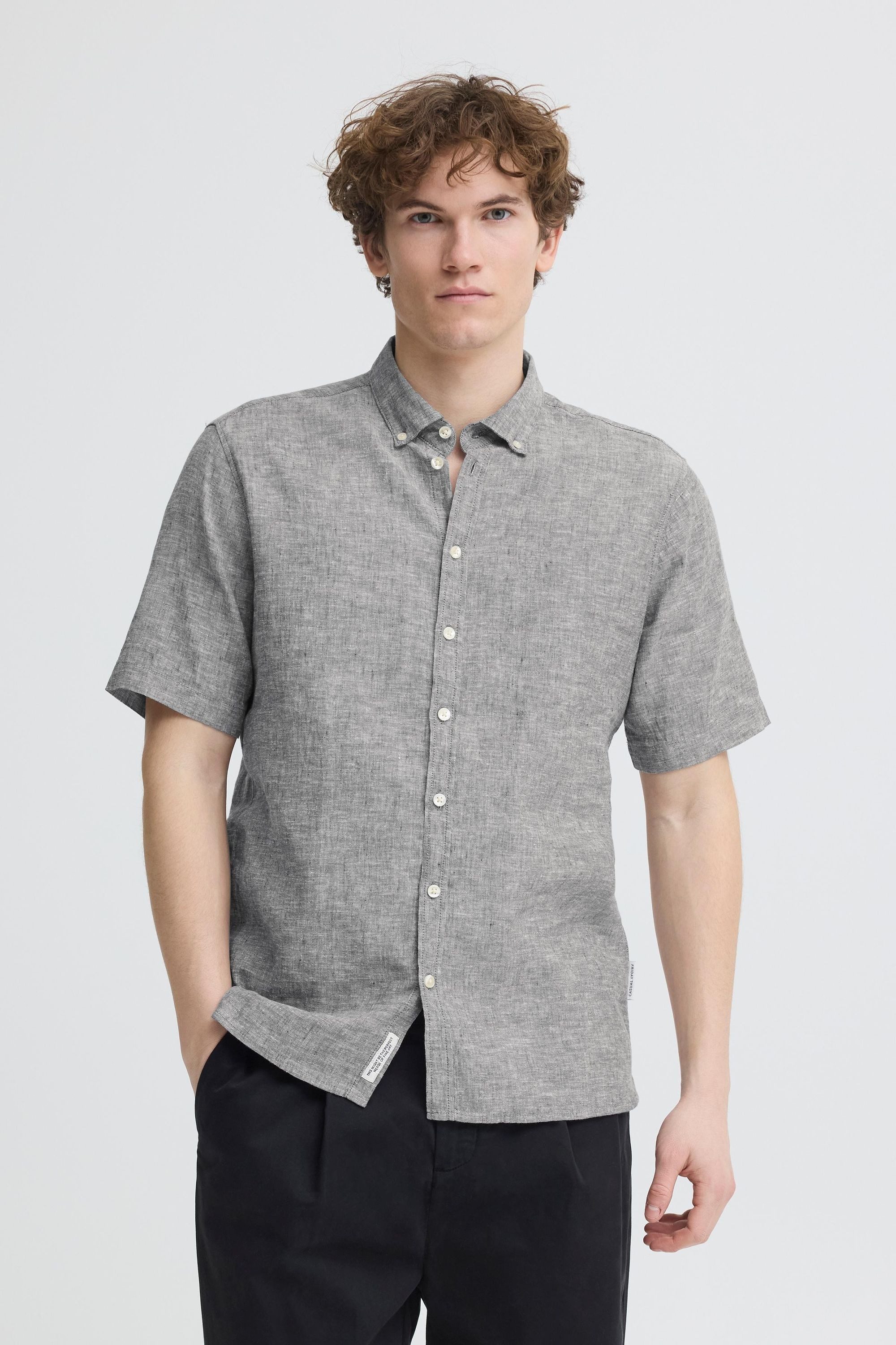 Casual Friday Kurzarmhemd CFAton Kurzarmhemd aus Leinenmix