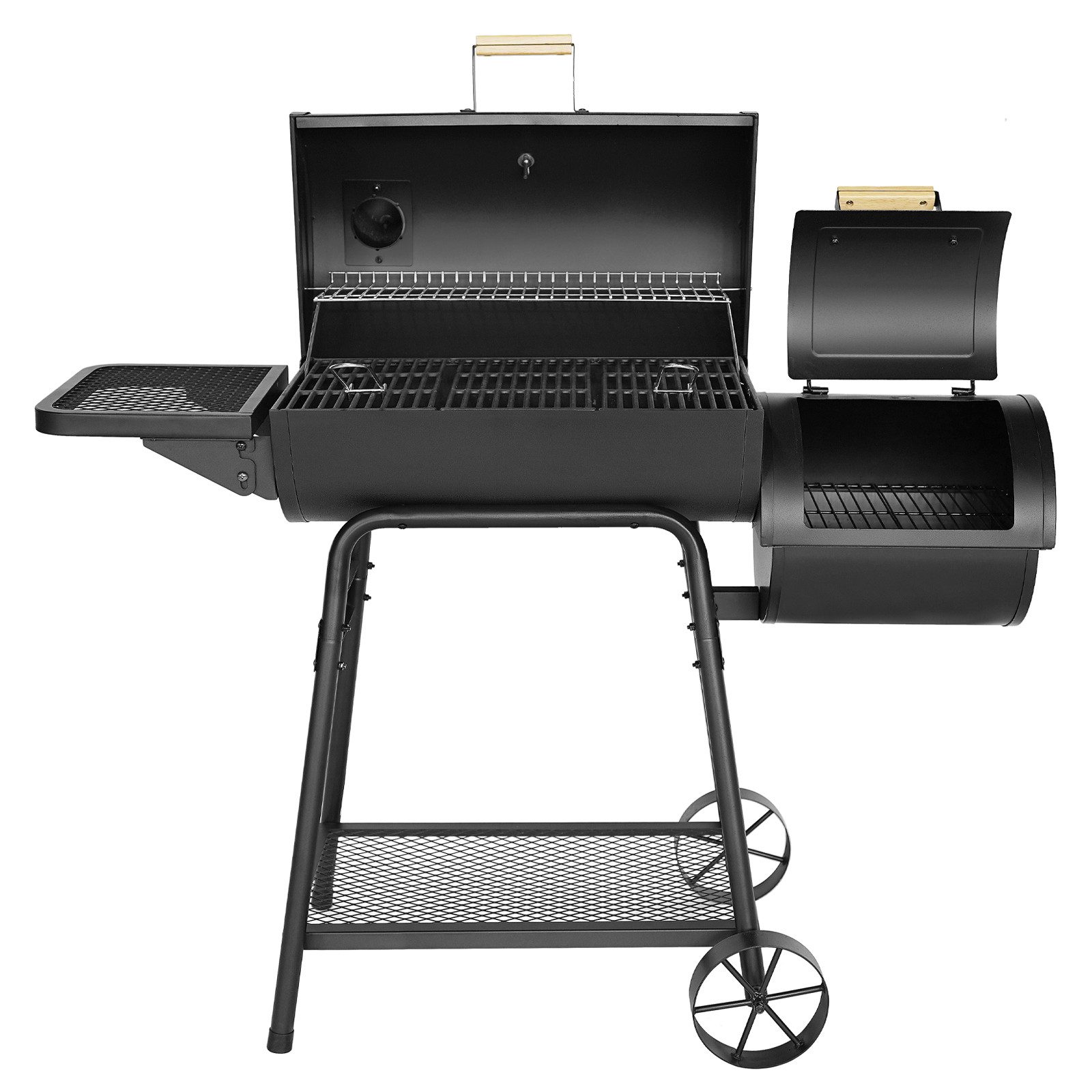 TAINO Smoker KAMAYO, Holzkohle-Grill, Räucherofen, Standgrill, Klein, BBQ-Grillwagen