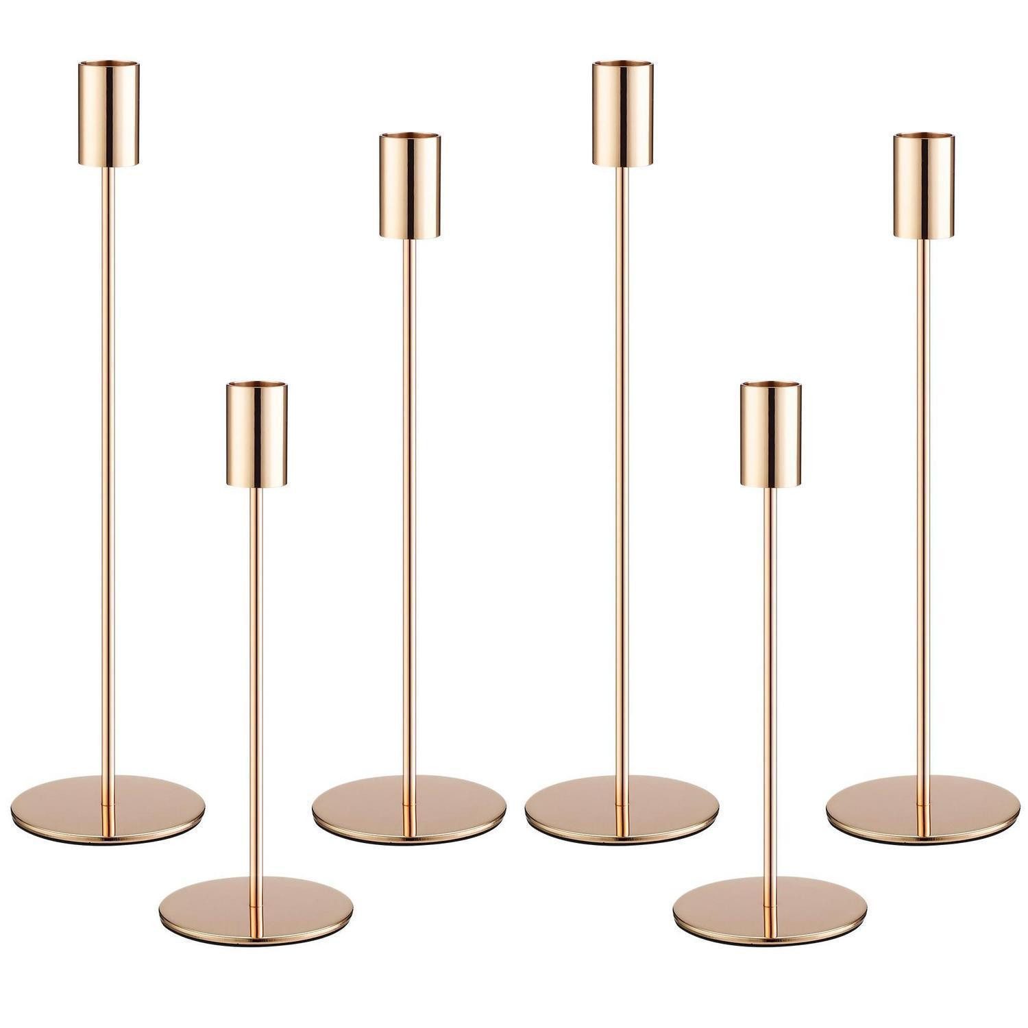 LuxusKollektion Kerzenständer 6-tlg. Metall Kerzenständer Gold