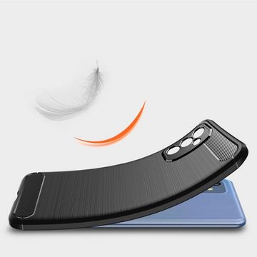 CoverKingz Handyhülle Hülle für Samsung Galaxy M52 5G Handyhülle Silikon Case Handy Cover 16,95 cm (6,7 Zoll), Handyhülle Bumper Silikoncover Softcase Carbonfarben